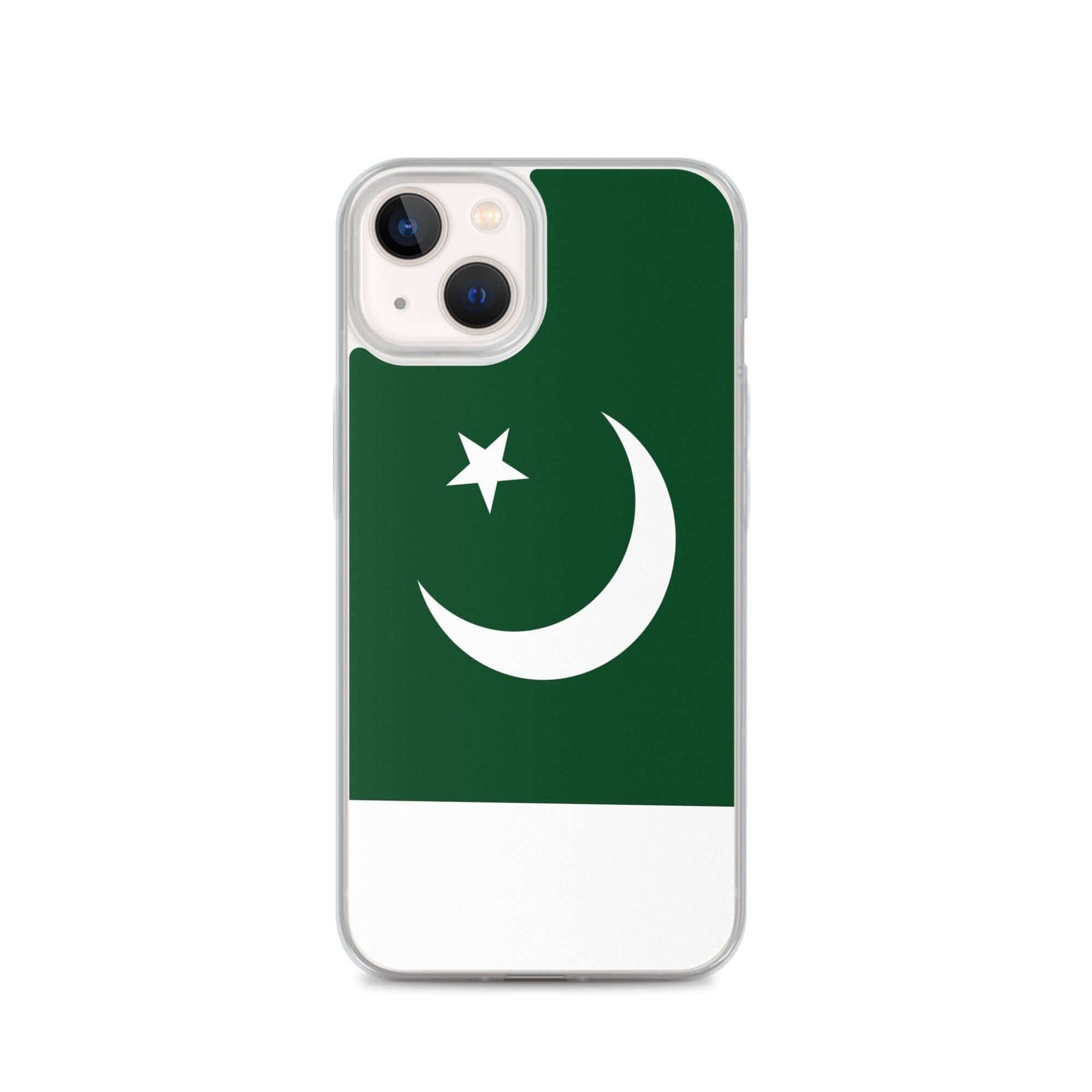 Coque de téléphone en plastique transparent avec le drapeau du Pakistan, adaptée pour les modèles d'iPhone de 6 à 14 Pro Max.