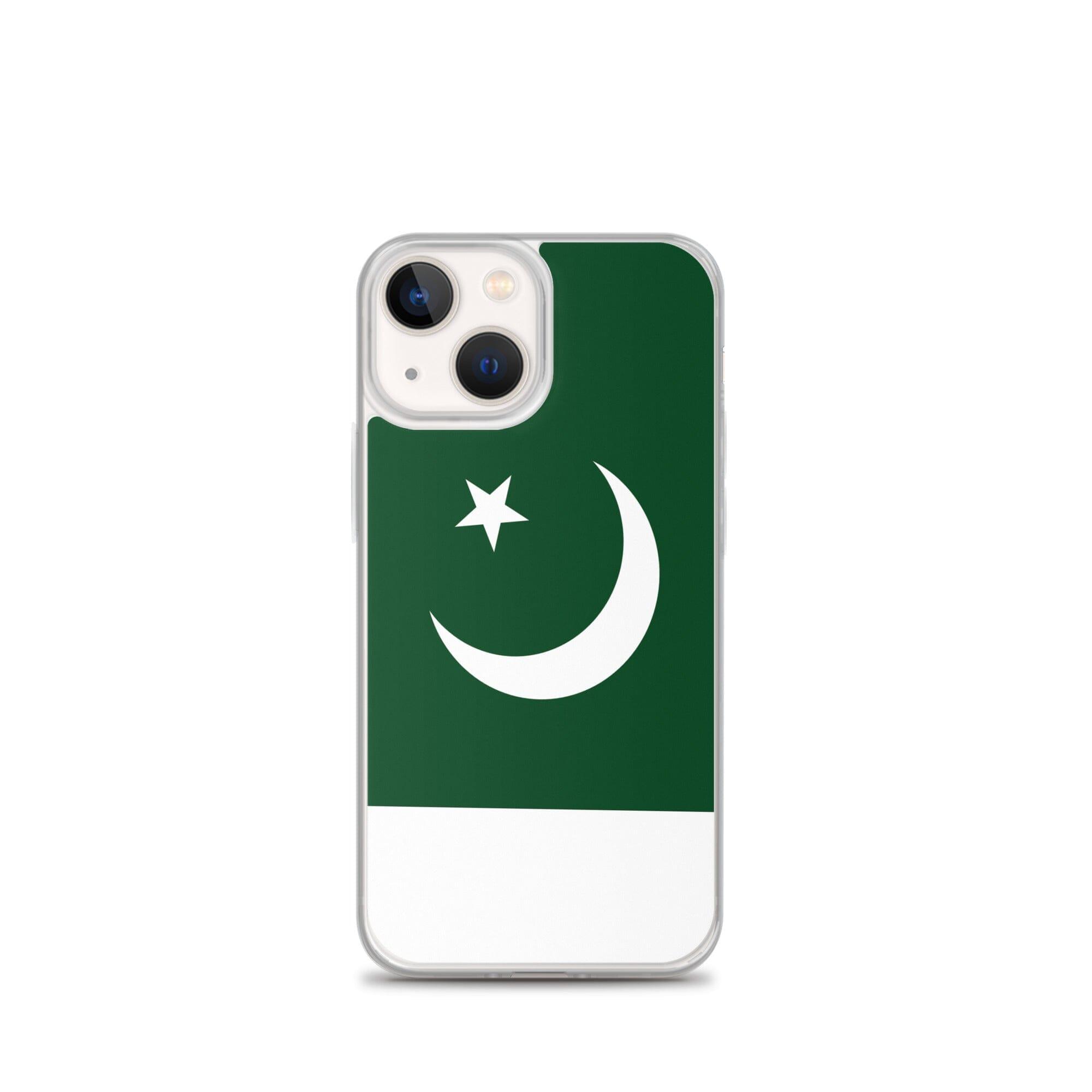 Coque de téléphone en plastique transparent avec le drapeau du Pakistan, adaptée pour les modèles d'iPhone de 6 à 14 Pro Max.