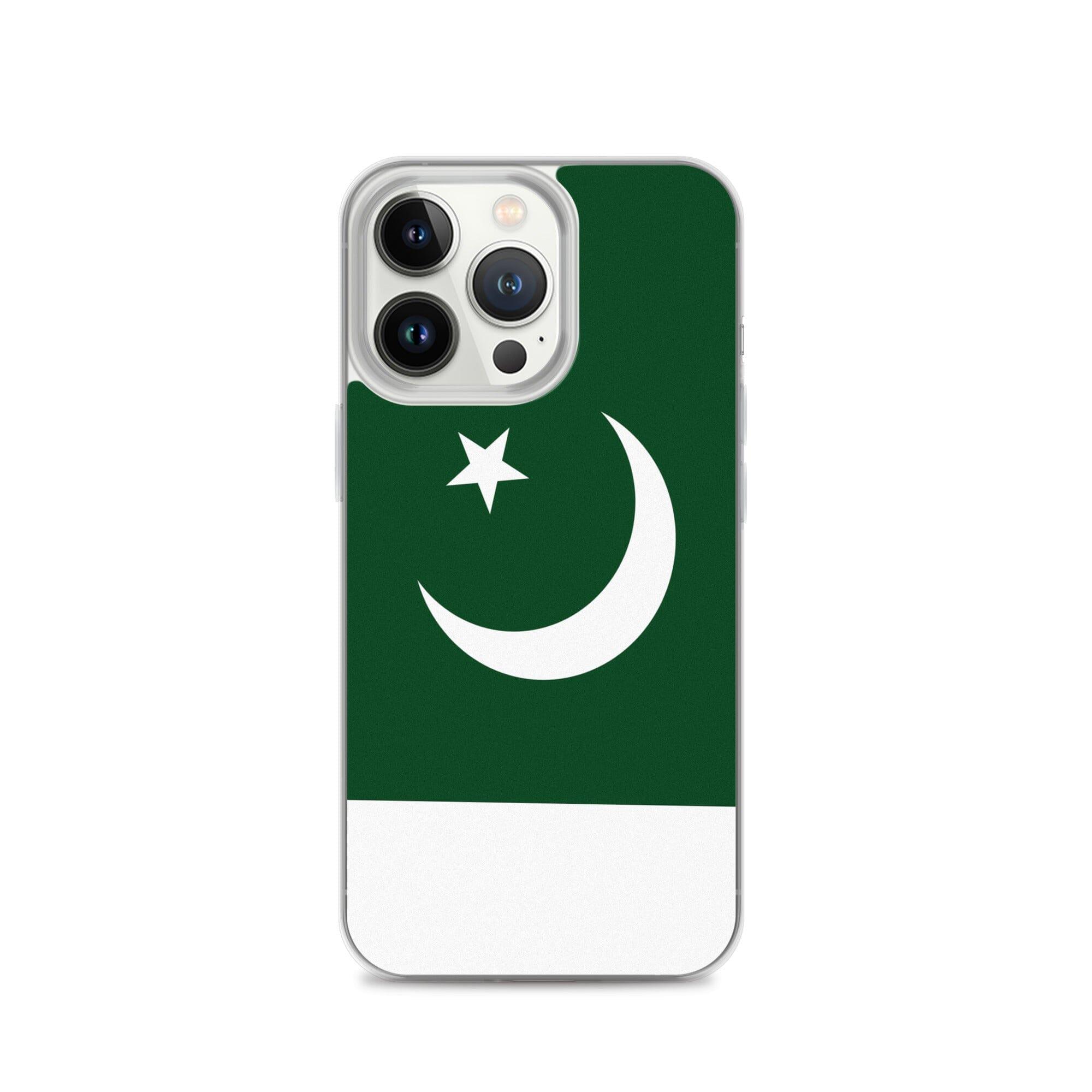 Coque de téléphone en plastique transparent avec le drapeau du Pakistan, adaptée pour les modèles d'iPhone de 6 à 14 Pro Max.