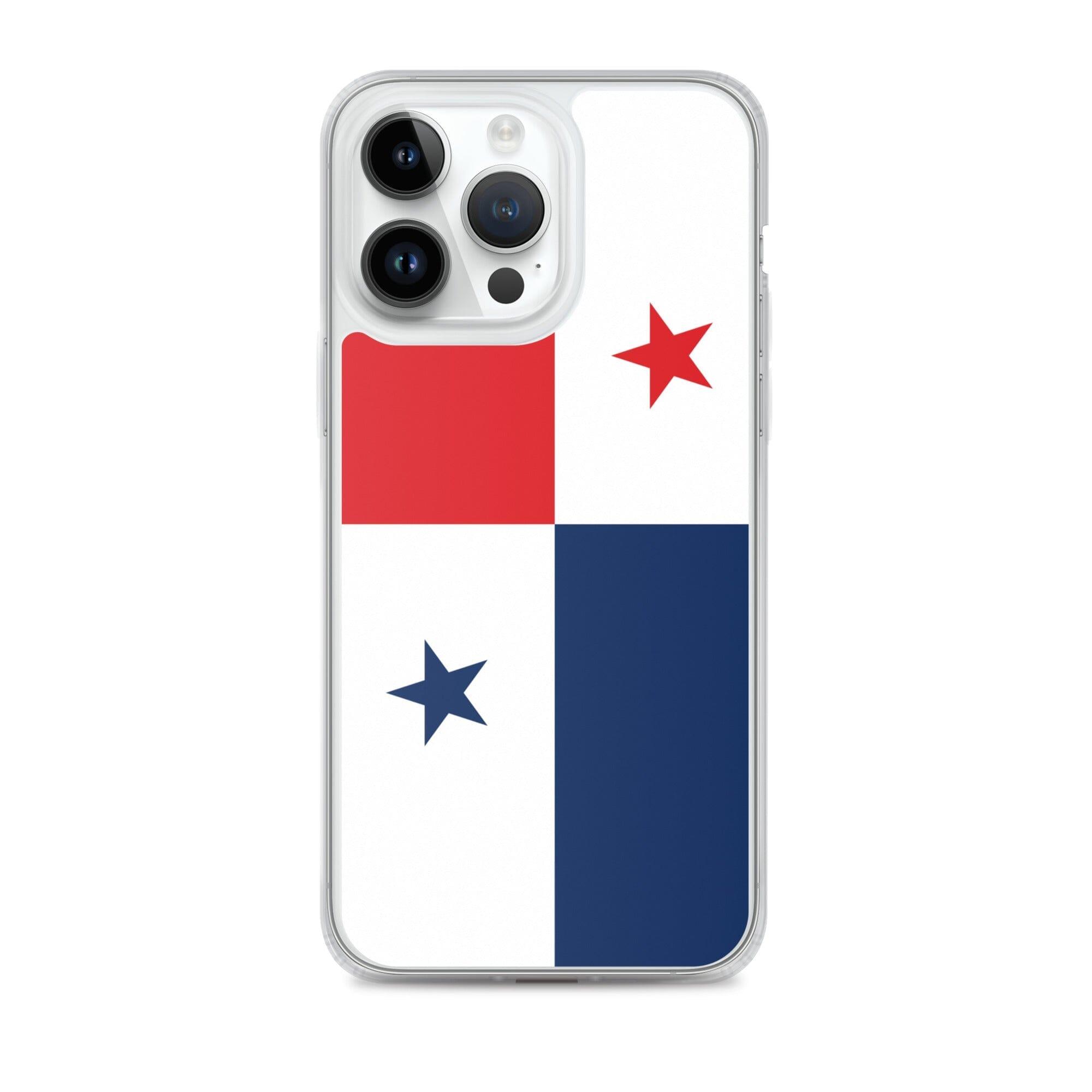 Coque de téléphone avec le drapeau du Panama, en plastique transparent et TPU, pour iPhone.