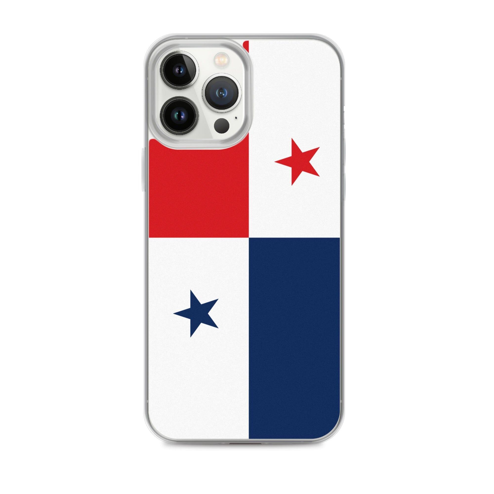 Coque de téléphone avec le drapeau du Panama, en plastique transparent et TPU, pour iPhone.