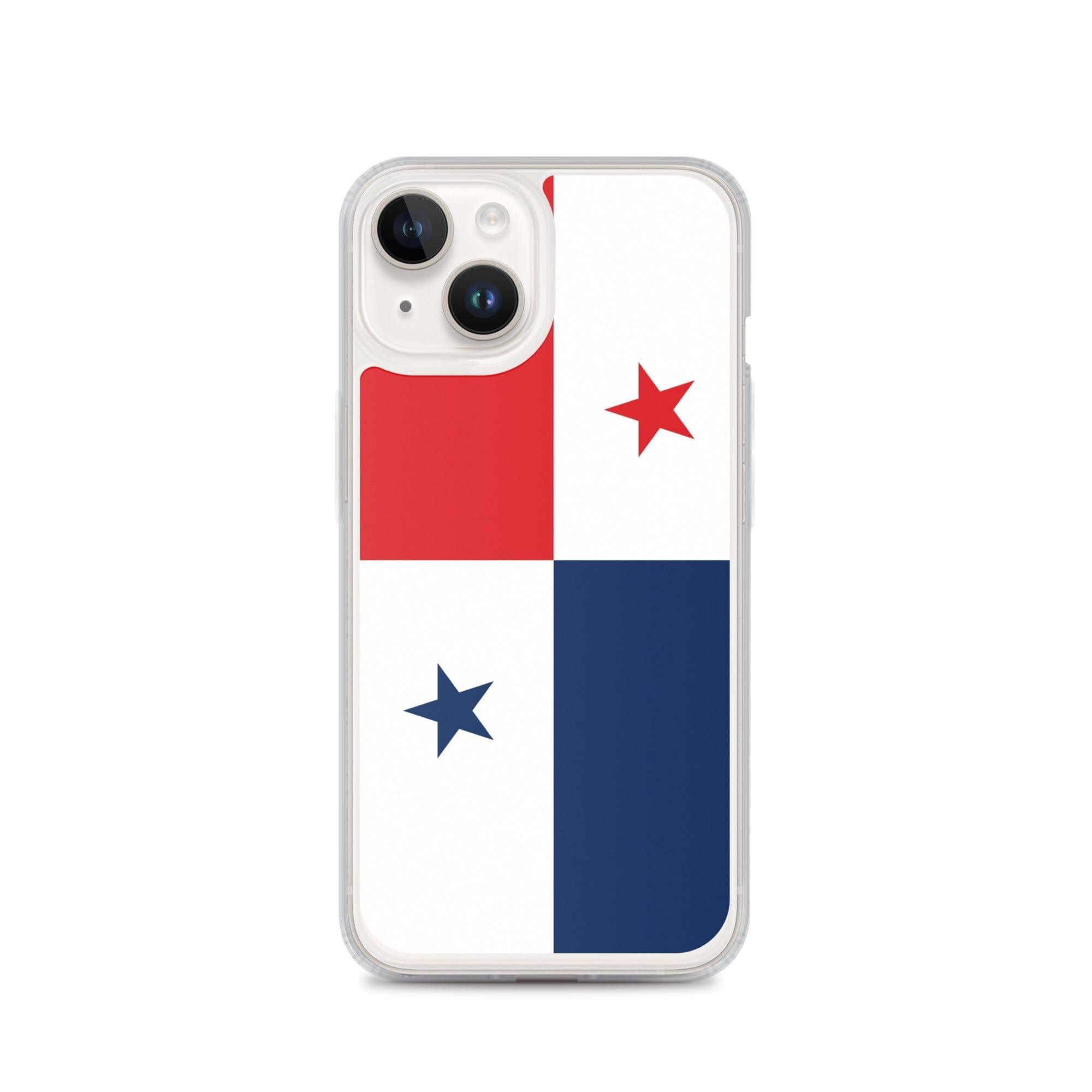 Coque de téléphone avec le drapeau du Panama, en plastique transparent et TPU, pour iPhone.