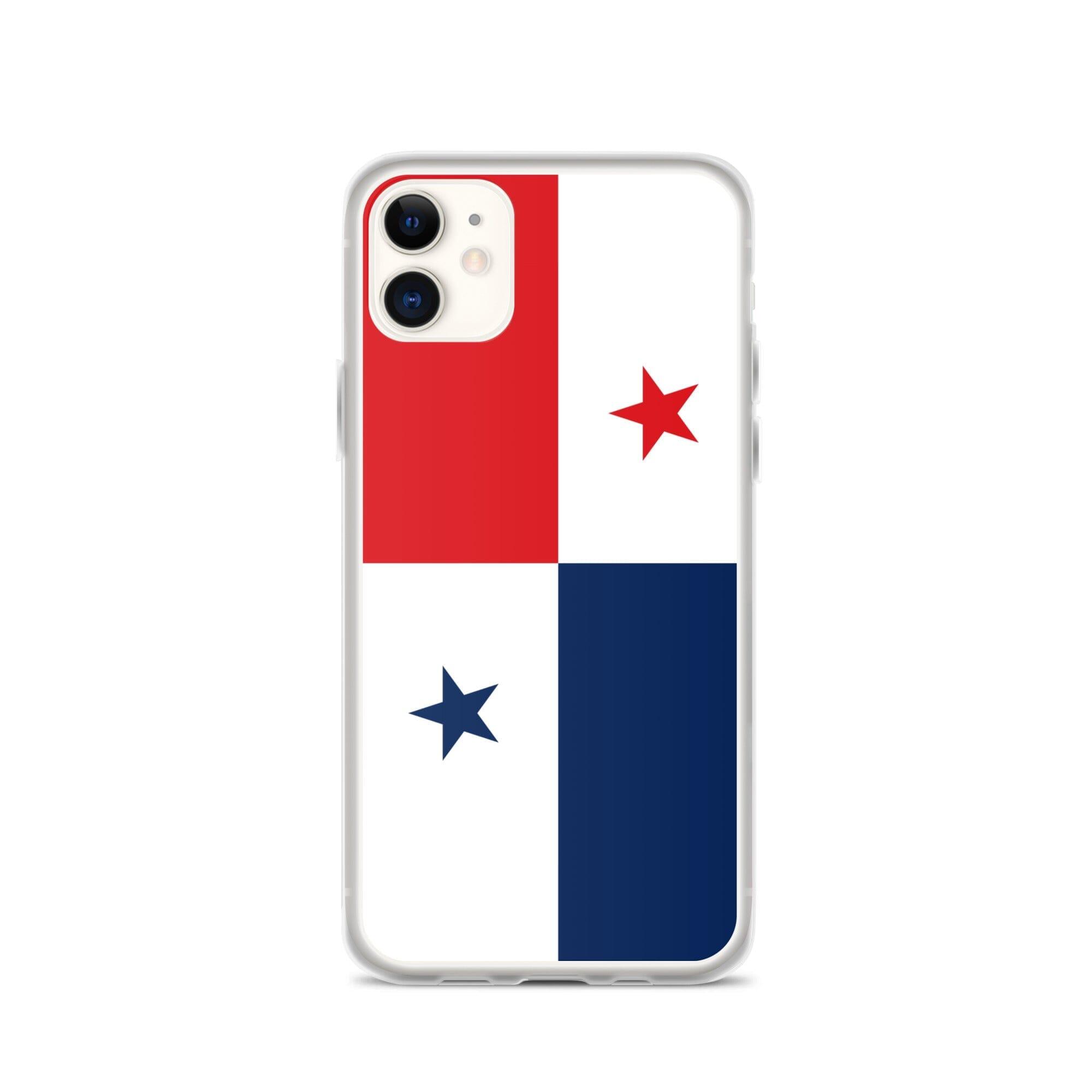 Coque de téléphone avec le drapeau du Panama, en plastique transparent et TPU, pour iPhone.