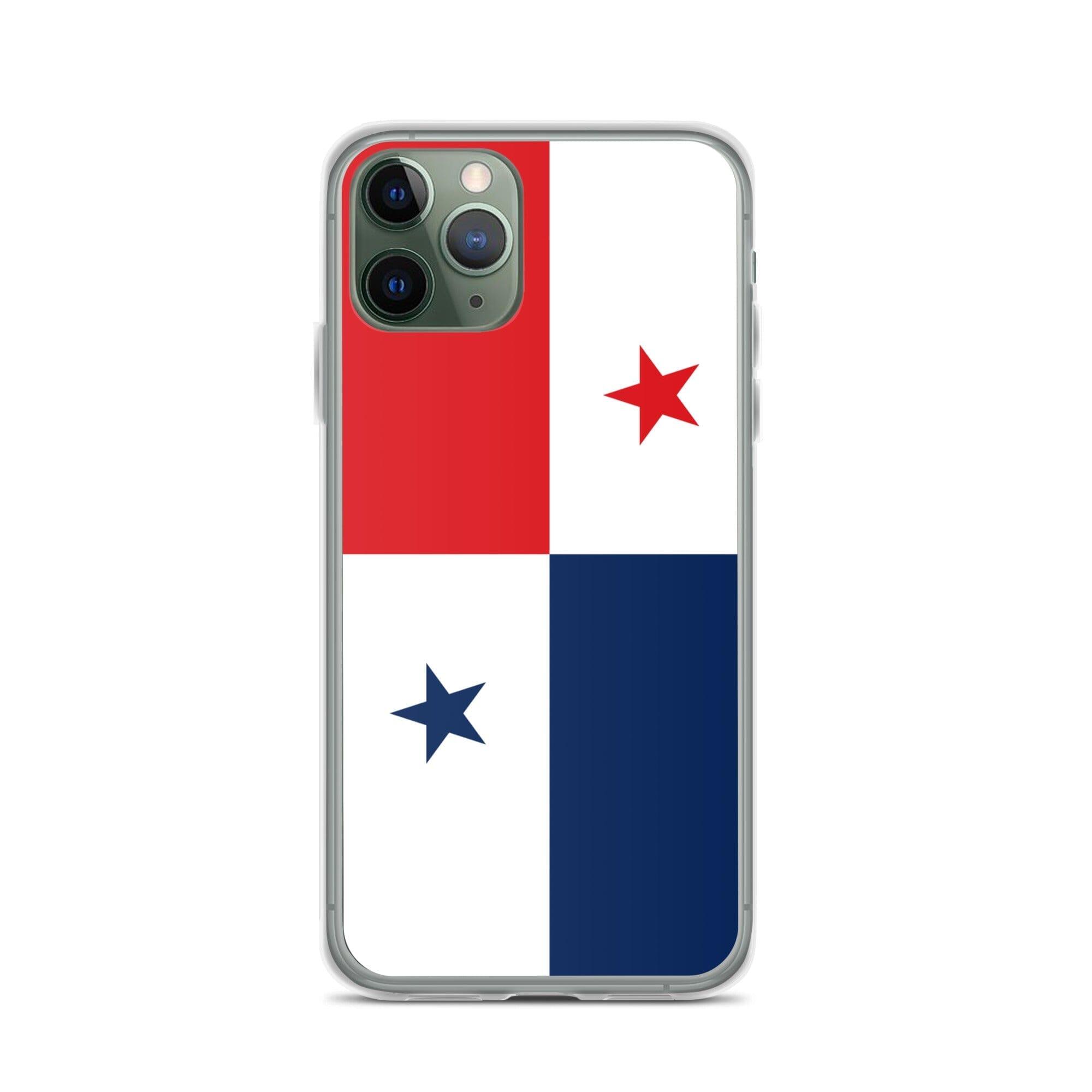 Coque de téléphone avec le drapeau du Panama, en plastique transparent et TPU, pour iPhone.