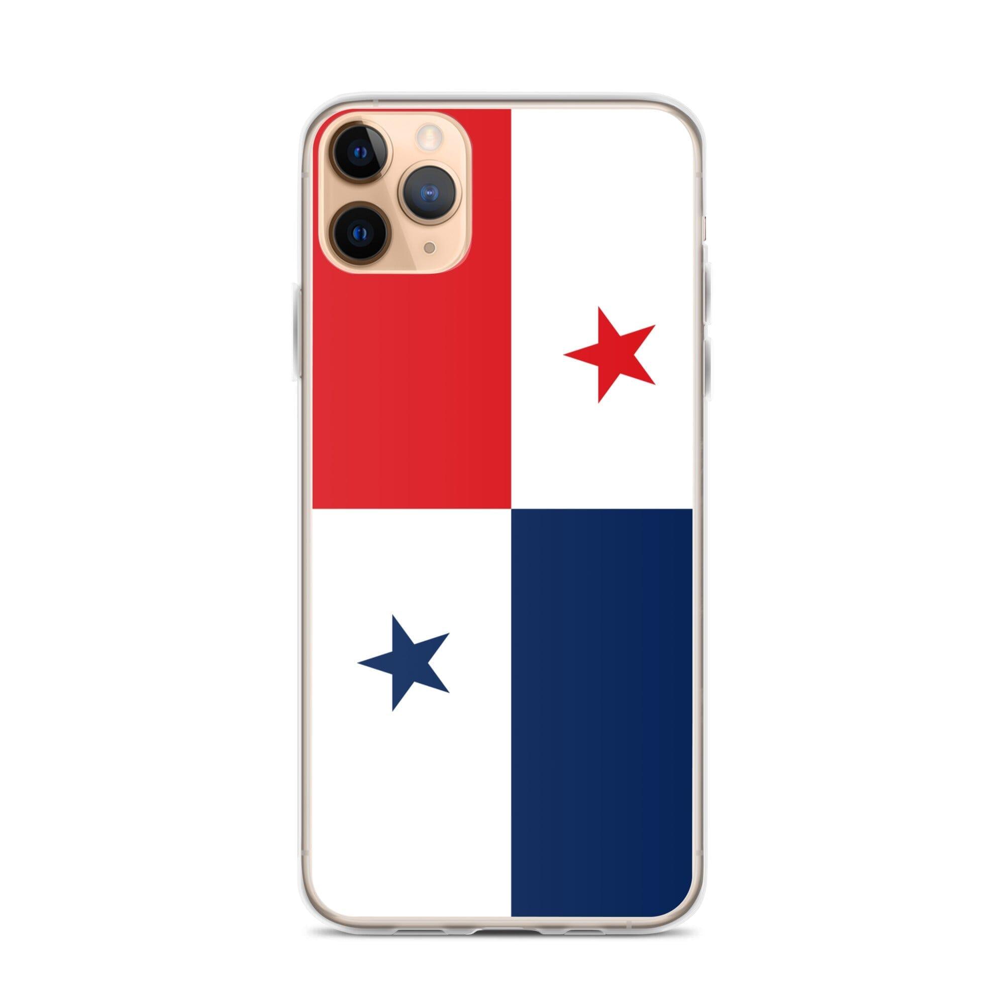 Coque de téléphone avec le drapeau du Panama, en plastique transparent et TPU, pour iPhone.