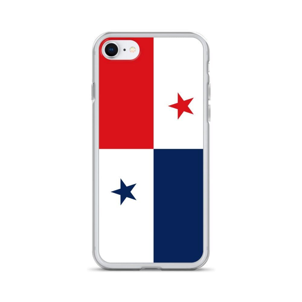 Coque de téléphone avec le drapeau du Panama, en plastique transparent et TPU, pour iPhone.