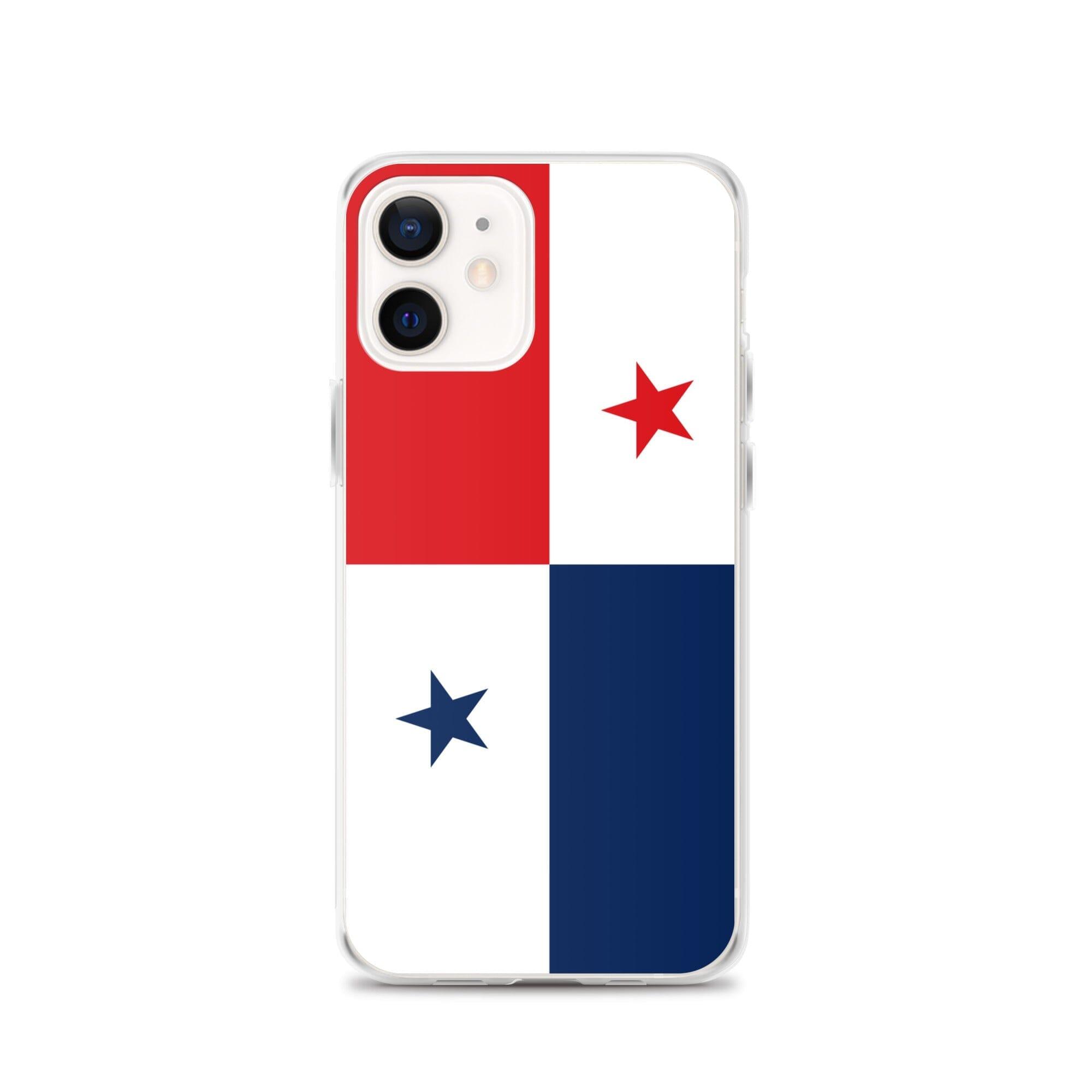 Coque de téléphone avec le drapeau du Panama, en plastique transparent et TPU, pour iPhone.