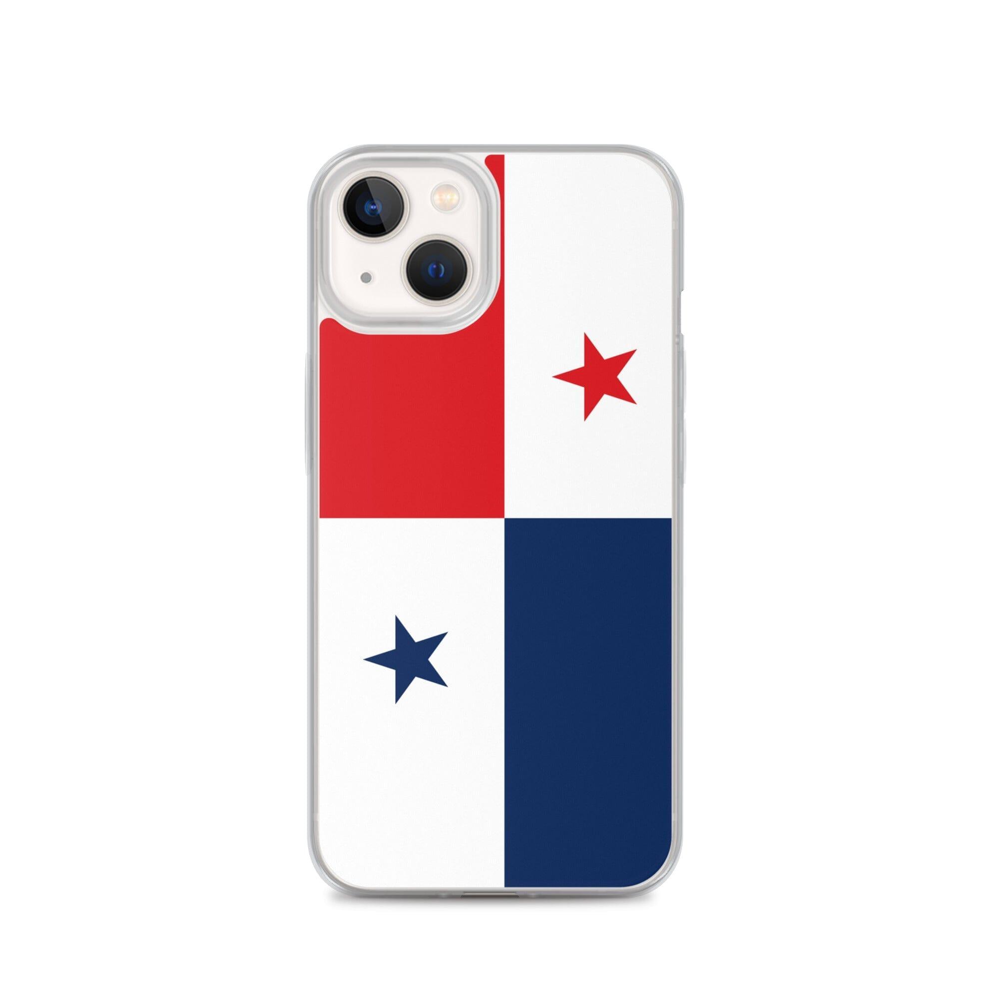 Coque de téléphone avec le drapeau du Panama, en plastique transparent et TPU, pour iPhone.