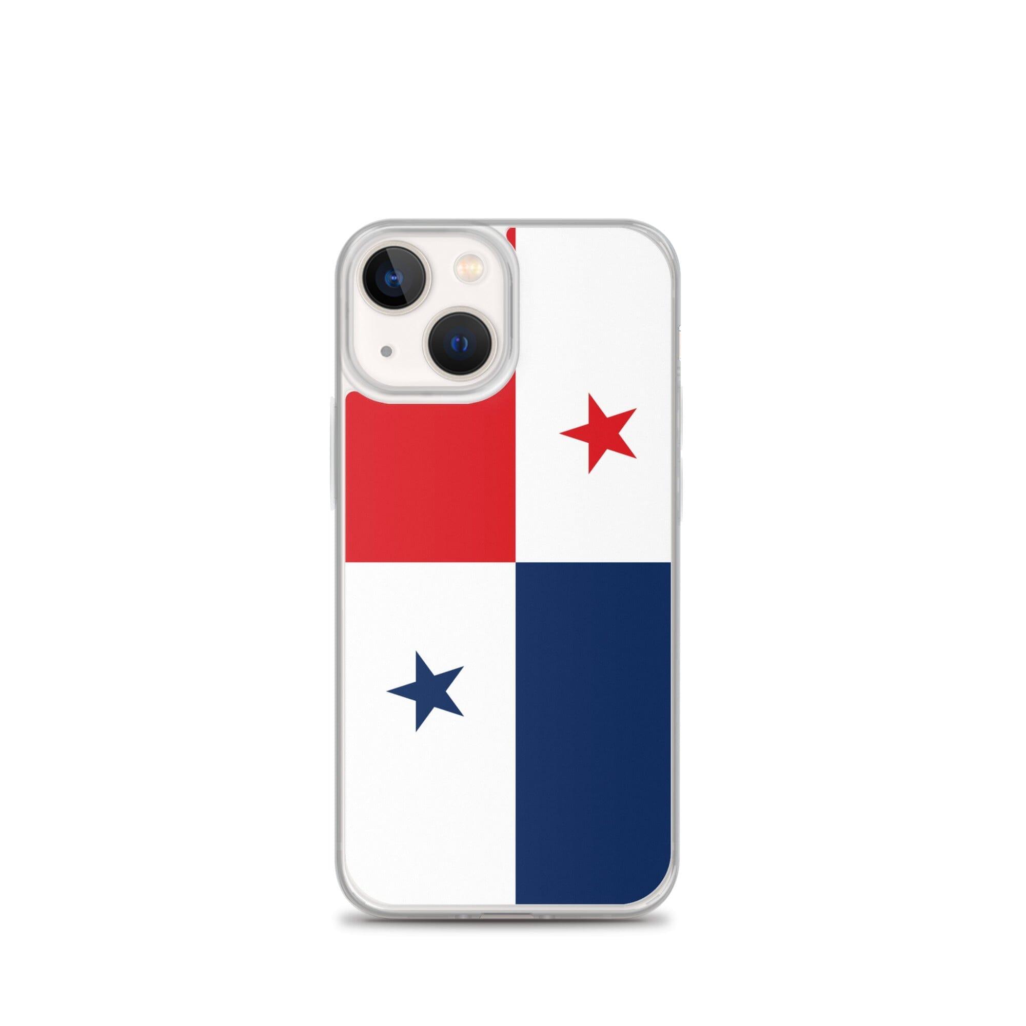 Coque de téléphone avec le drapeau du Panama, en plastique transparent et TPU, pour iPhone.