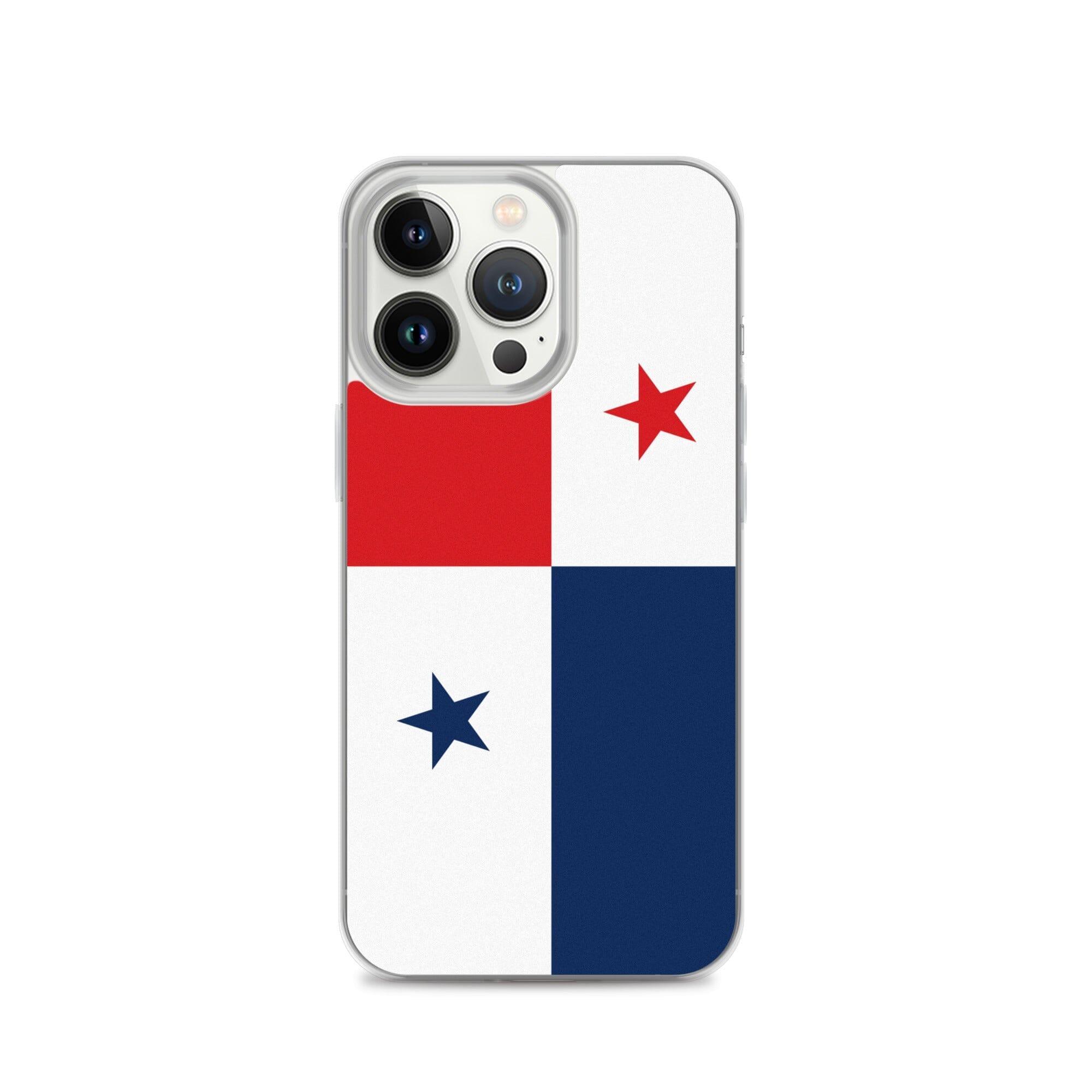 Coque de téléphone avec le drapeau du Panama, en plastique transparent et TPU, pour iPhone.