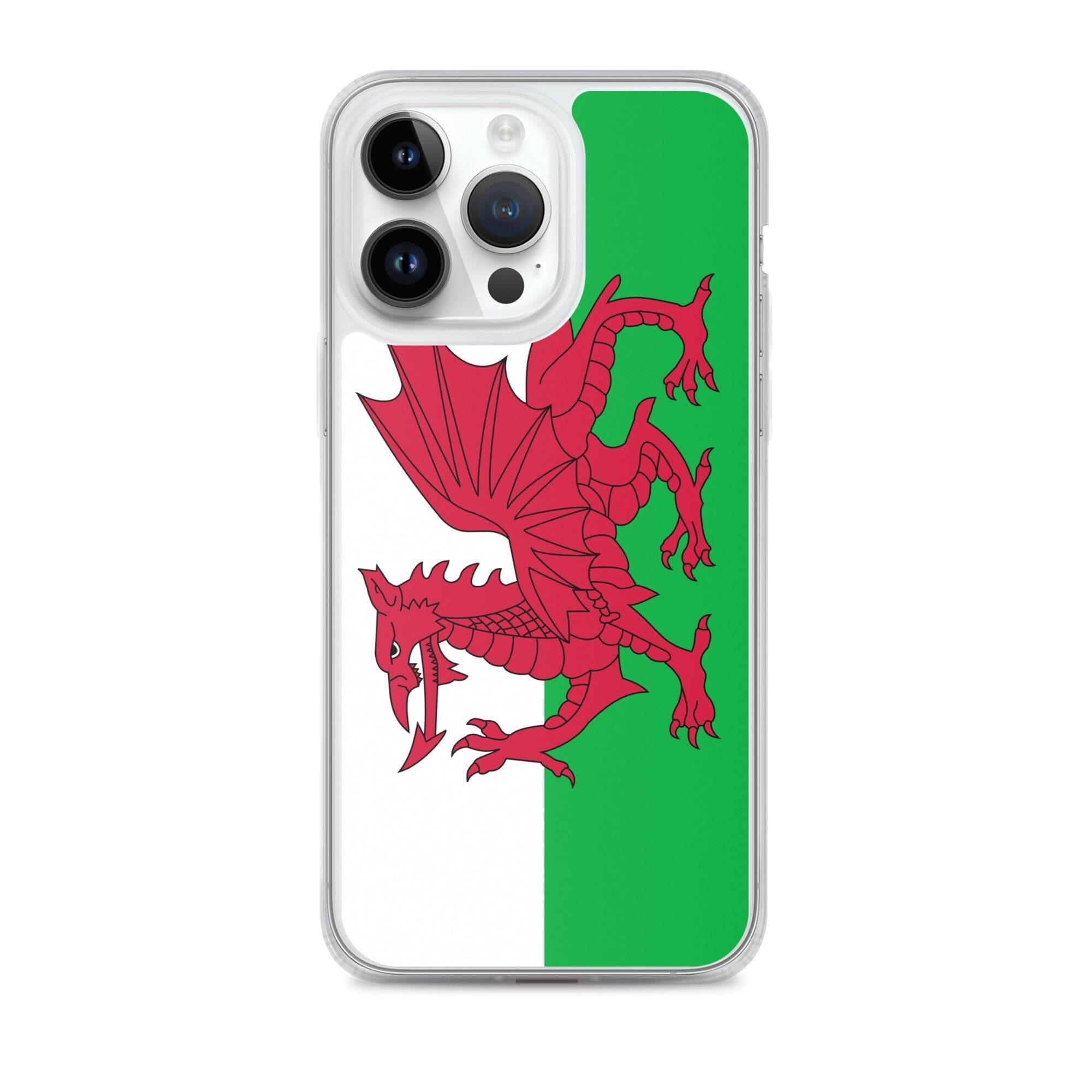 Coque de téléphone en plastique transparent avec le drapeau du pays de Galles, conçue pour les modèles d'iPhone.