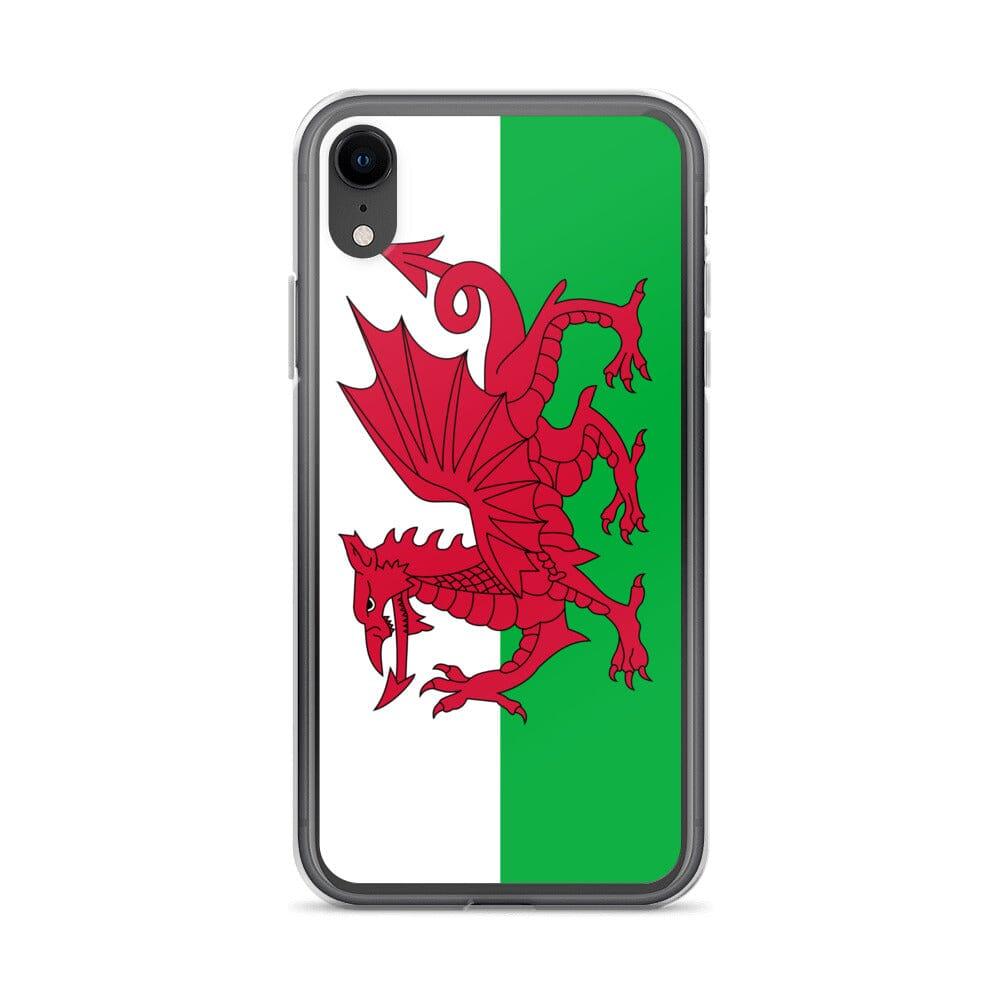 Coque de téléphone en plastique transparent avec le drapeau du pays de Galles, conçue pour les modèles d'iPhone.