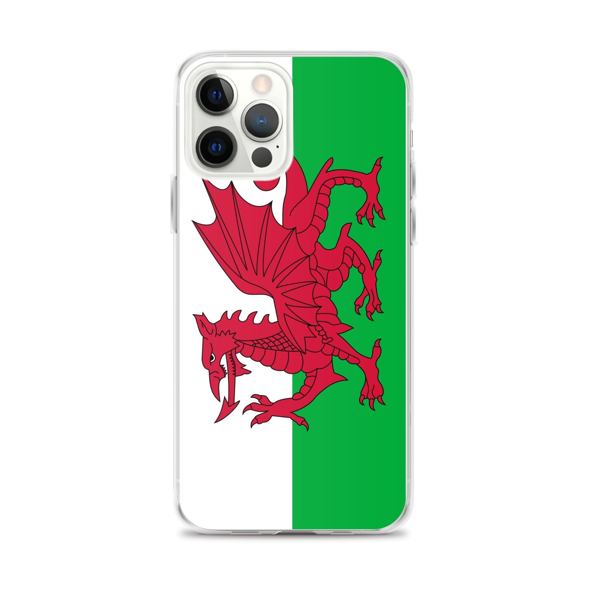 Coque de téléphone en plastique transparent avec le drapeau du pays de Galles, conçue pour les modèles d'iPhone.