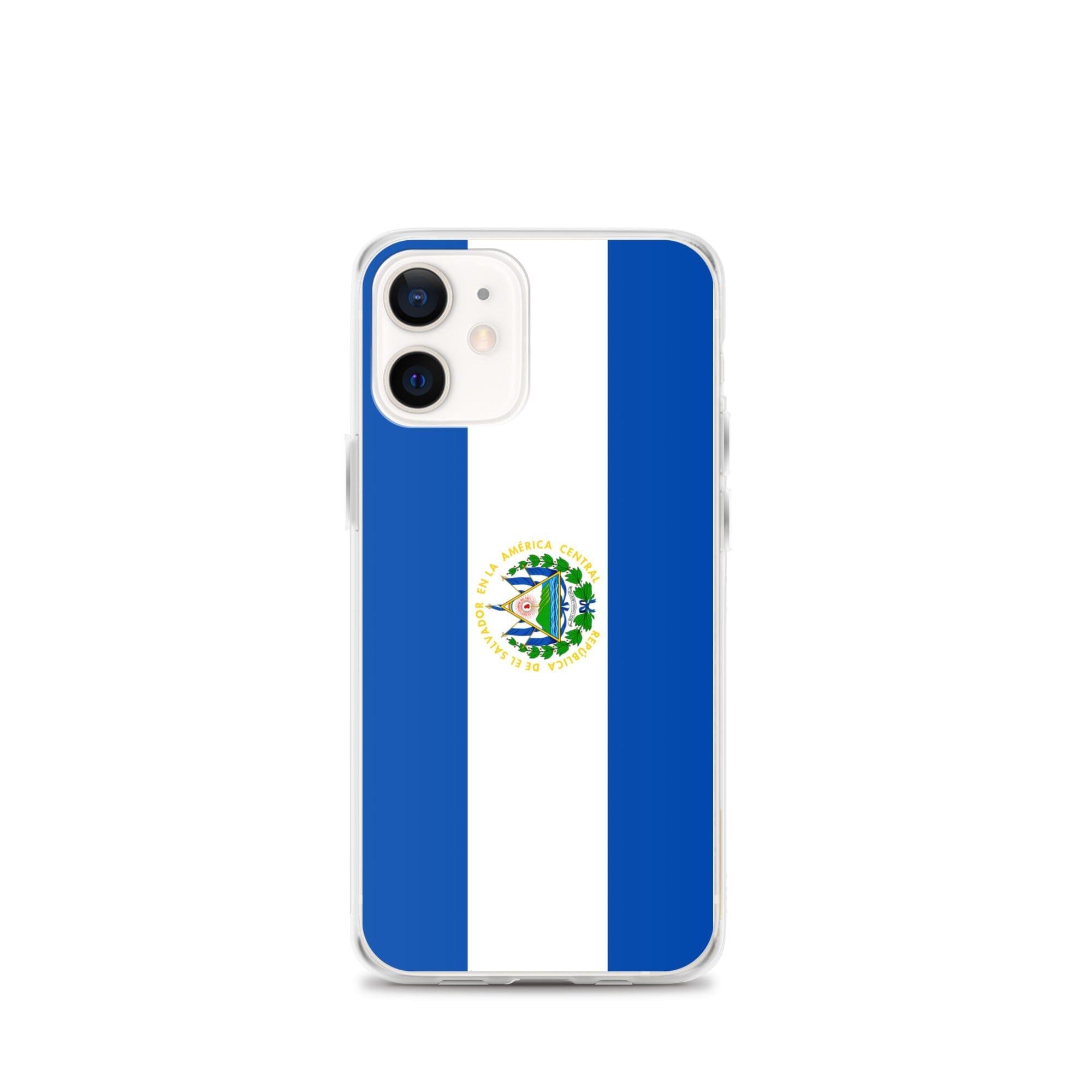 Coque de téléphone transparente avec le drapeau du Salvador, offrant une protection pour iPhone.