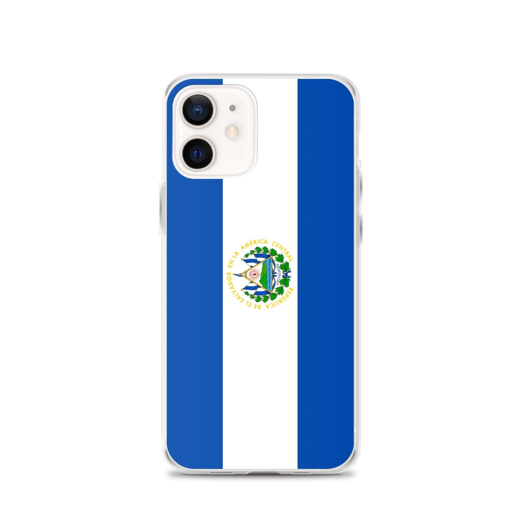 Coque de téléphone transparente avec le drapeau du Salvador, offrant une protection pour iPhone.