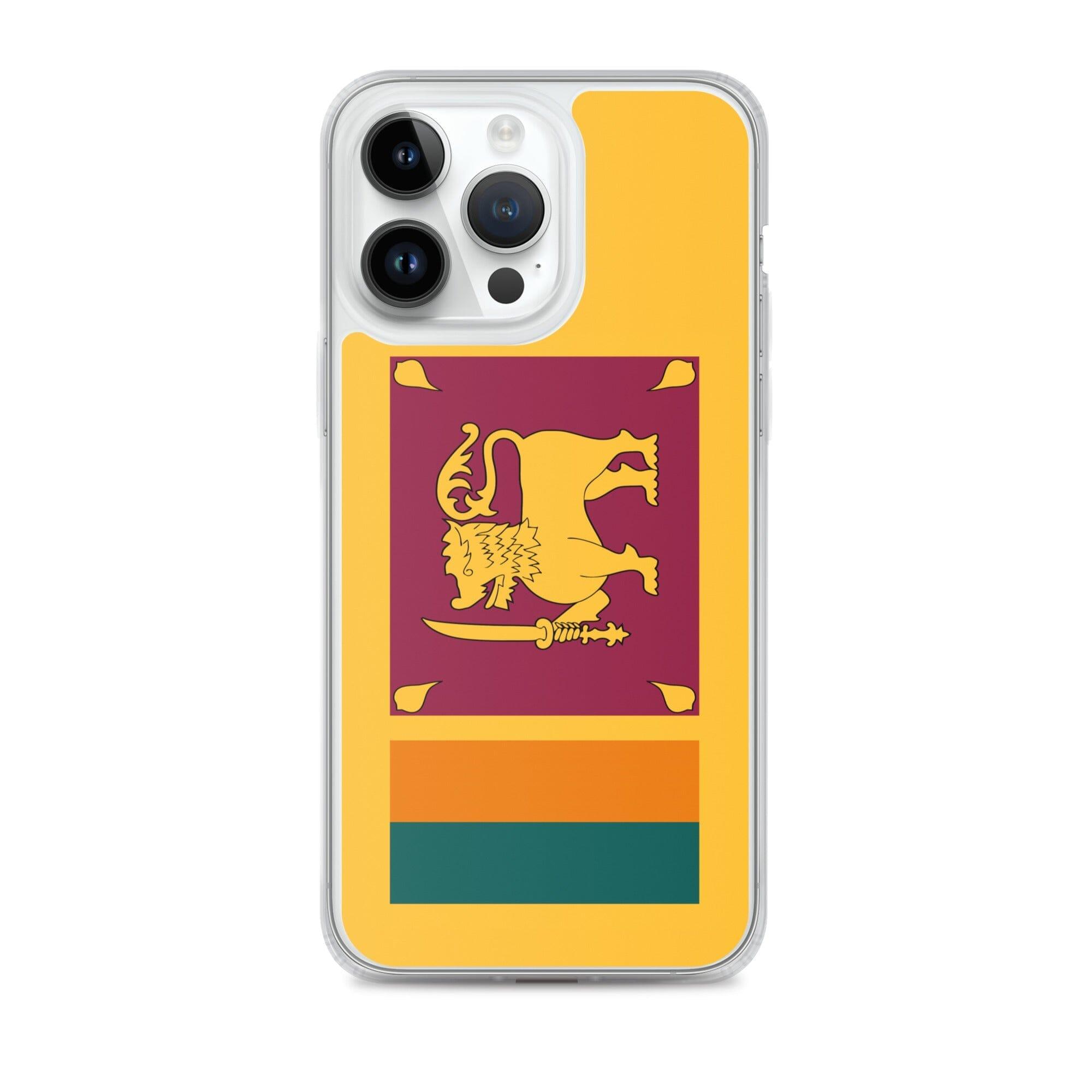 Coque de téléphone transparente avec le drapeau du Sri Lanka, offrant une protection pour iPhone.