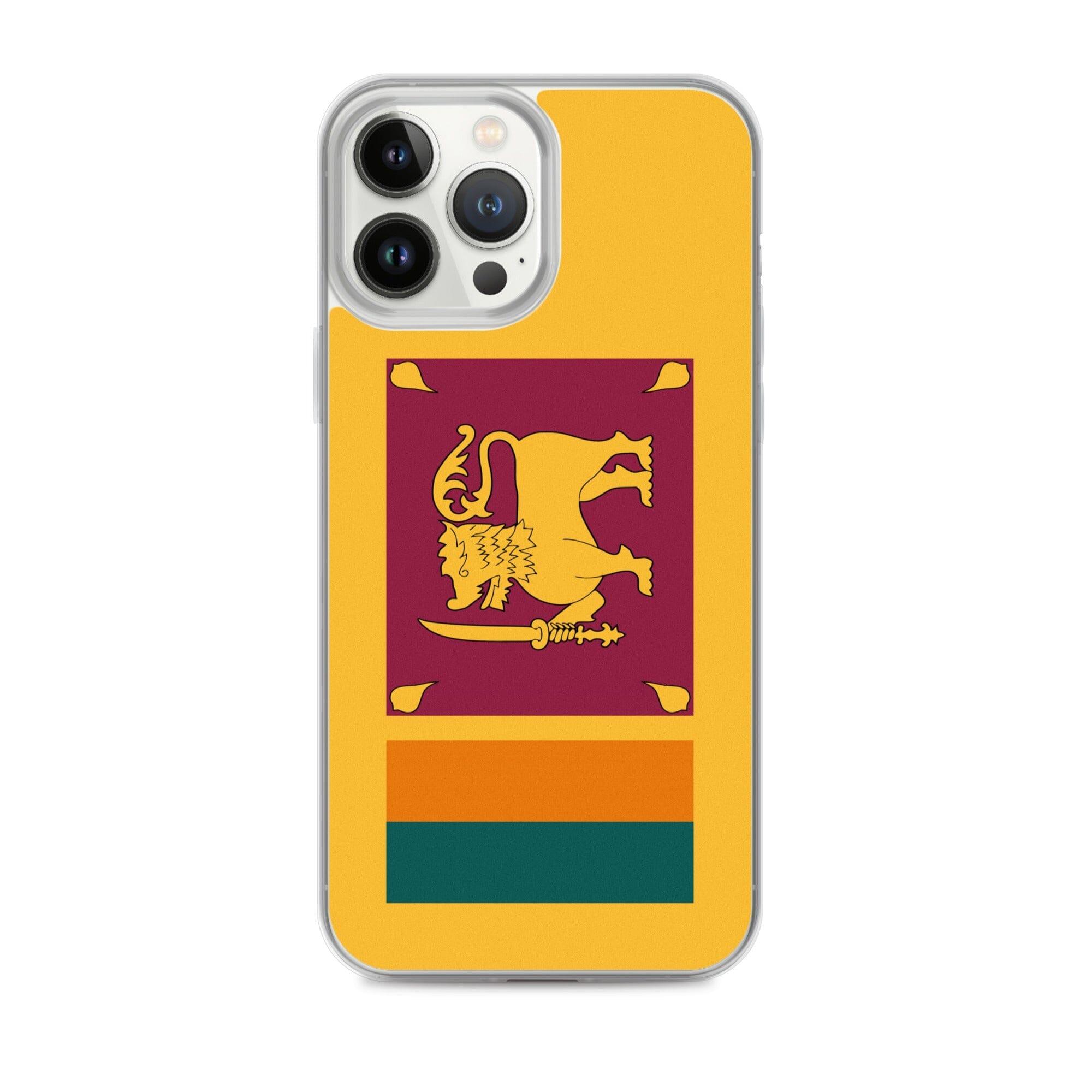 Coque de téléphone transparente avec le drapeau du Sri Lanka, offrant une protection pour iPhone.