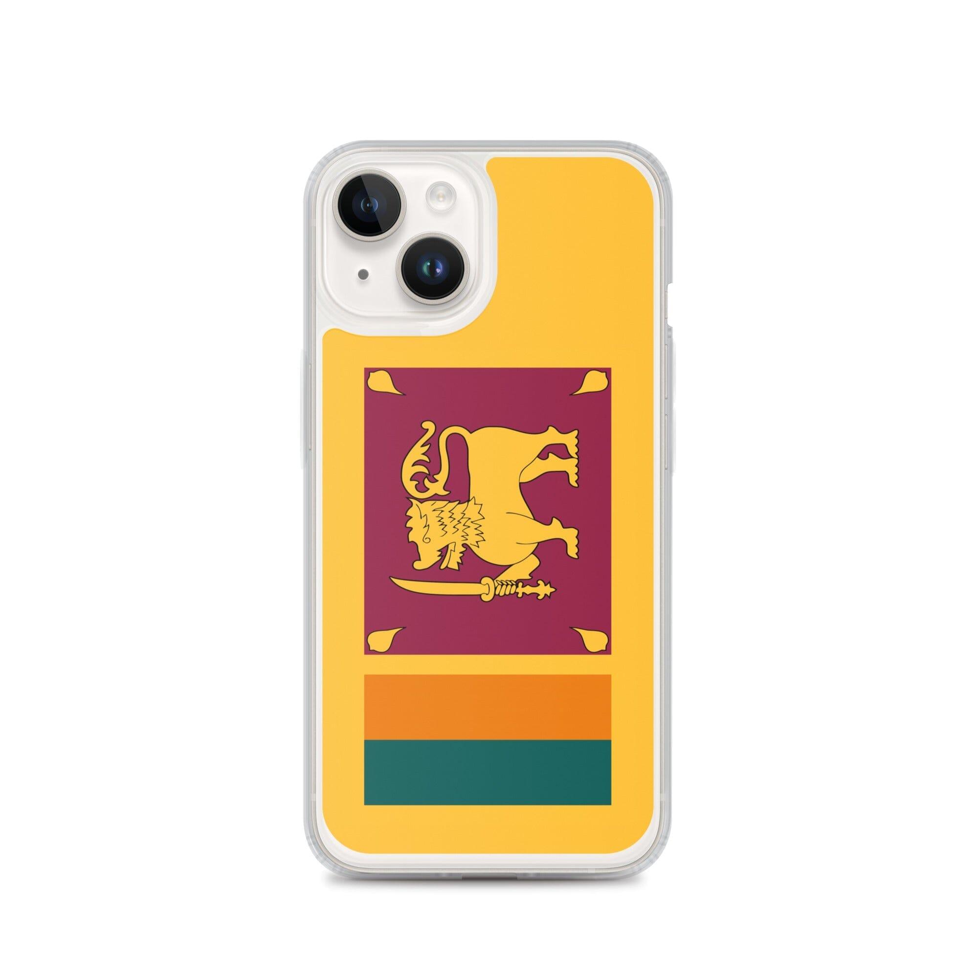 Coque de téléphone transparente avec le drapeau du Sri Lanka, offrant une protection pour iPhone.