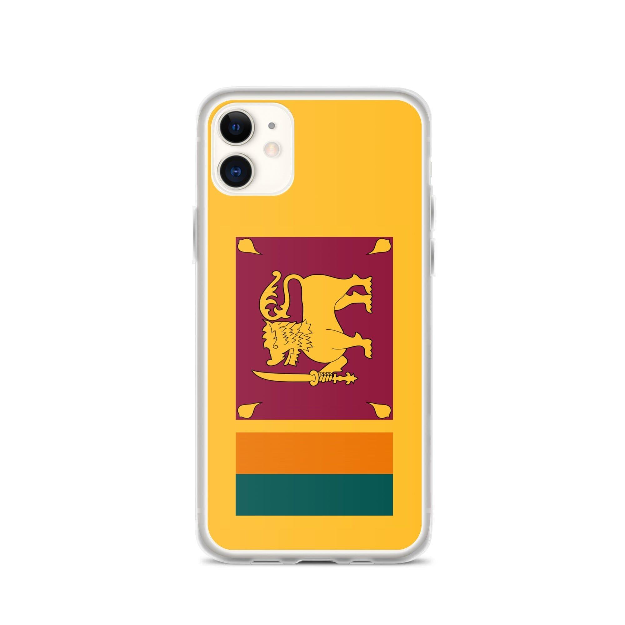 Coque de téléphone transparente avec le drapeau du Sri Lanka, offrant une protection pour iPhone.