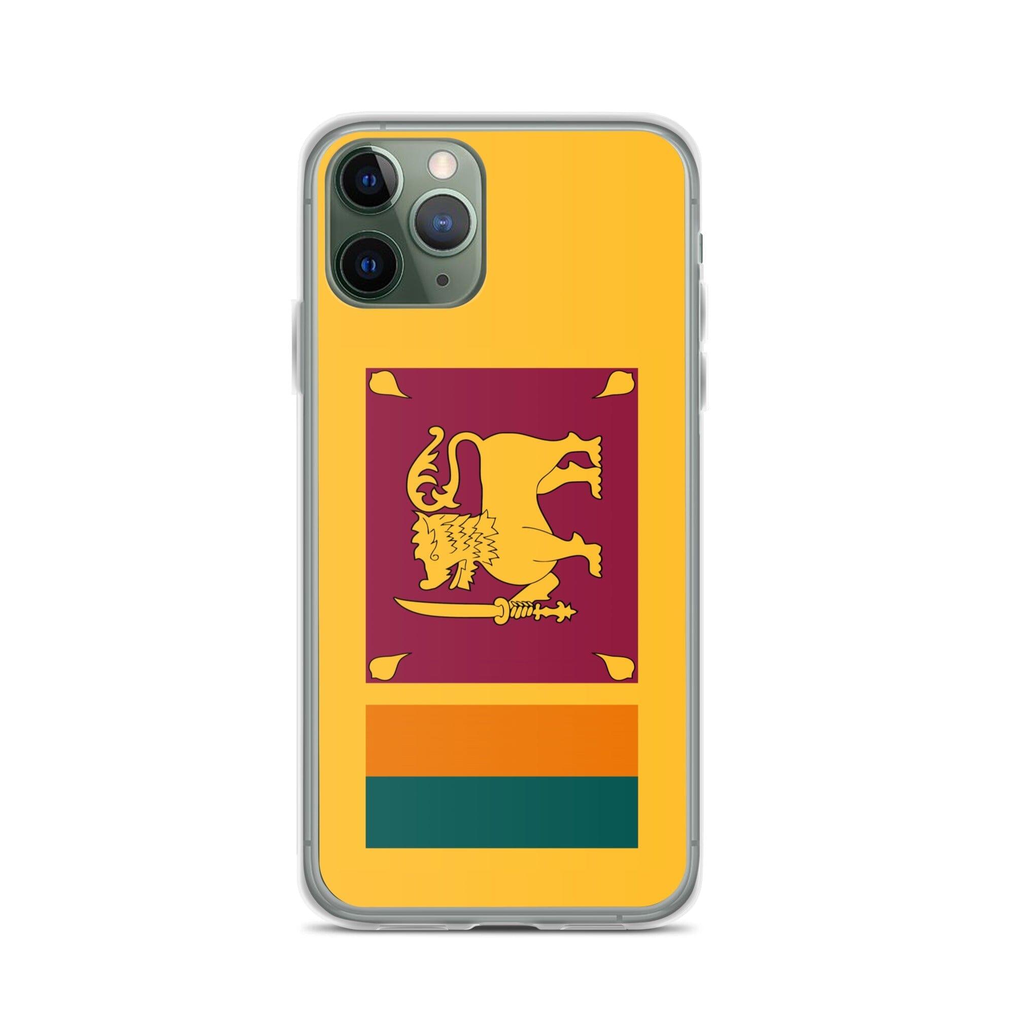 Coque de téléphone transparente avec le drapeau du Sri Lanka, offrant une protection pour iPhone.