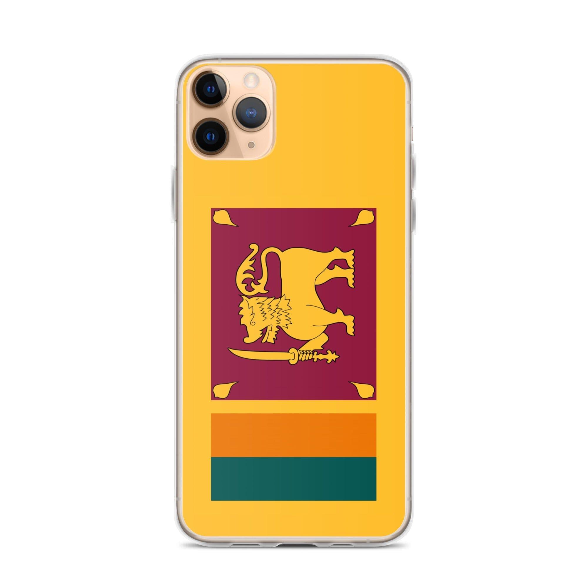 Coque de téléphone transparente avec le drapeau du Sri Lanka, offrant une protection pour iPhone.