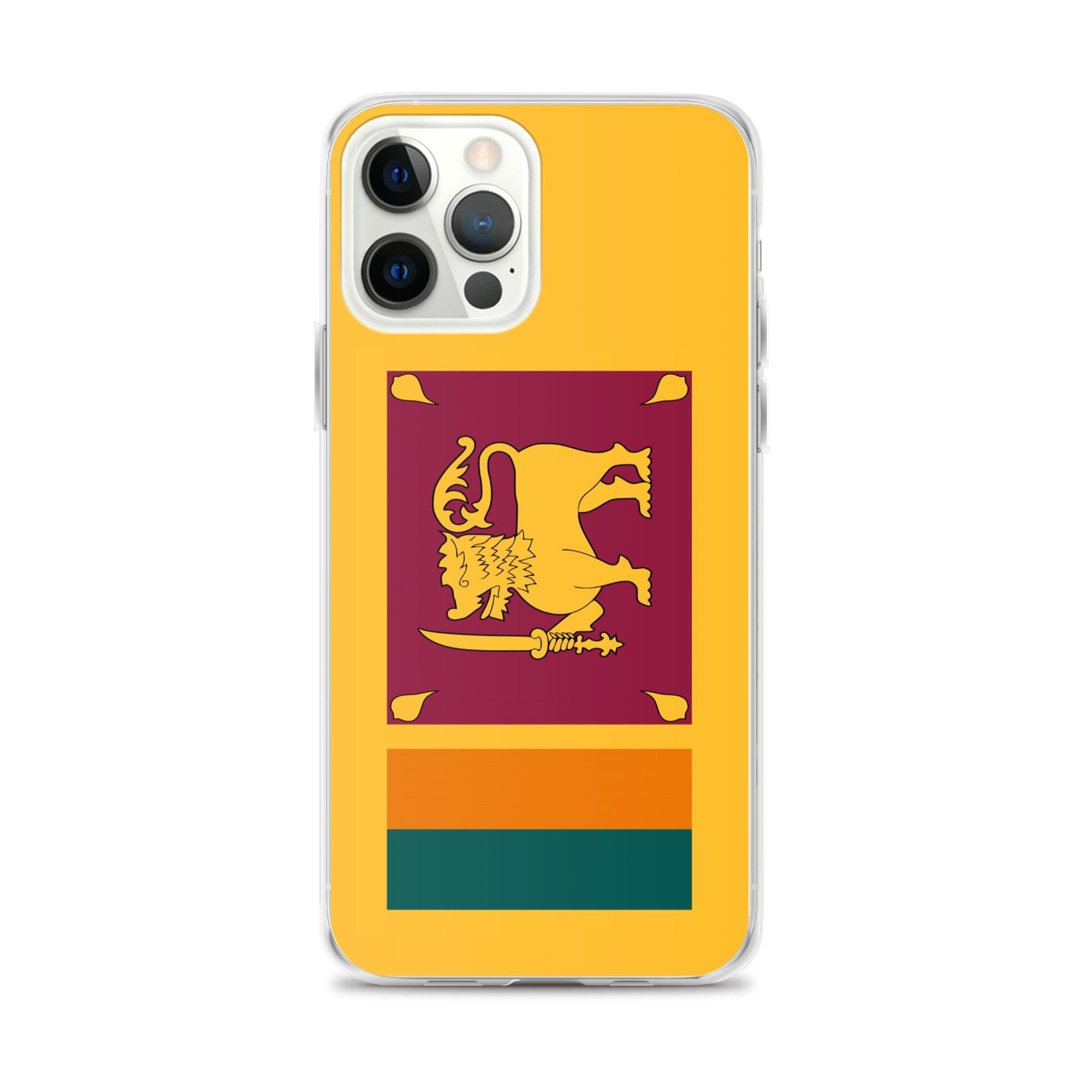 Coque de téléphone transparente avec le drapeau du Sri Lanka, offrant une protection pour iPhone.