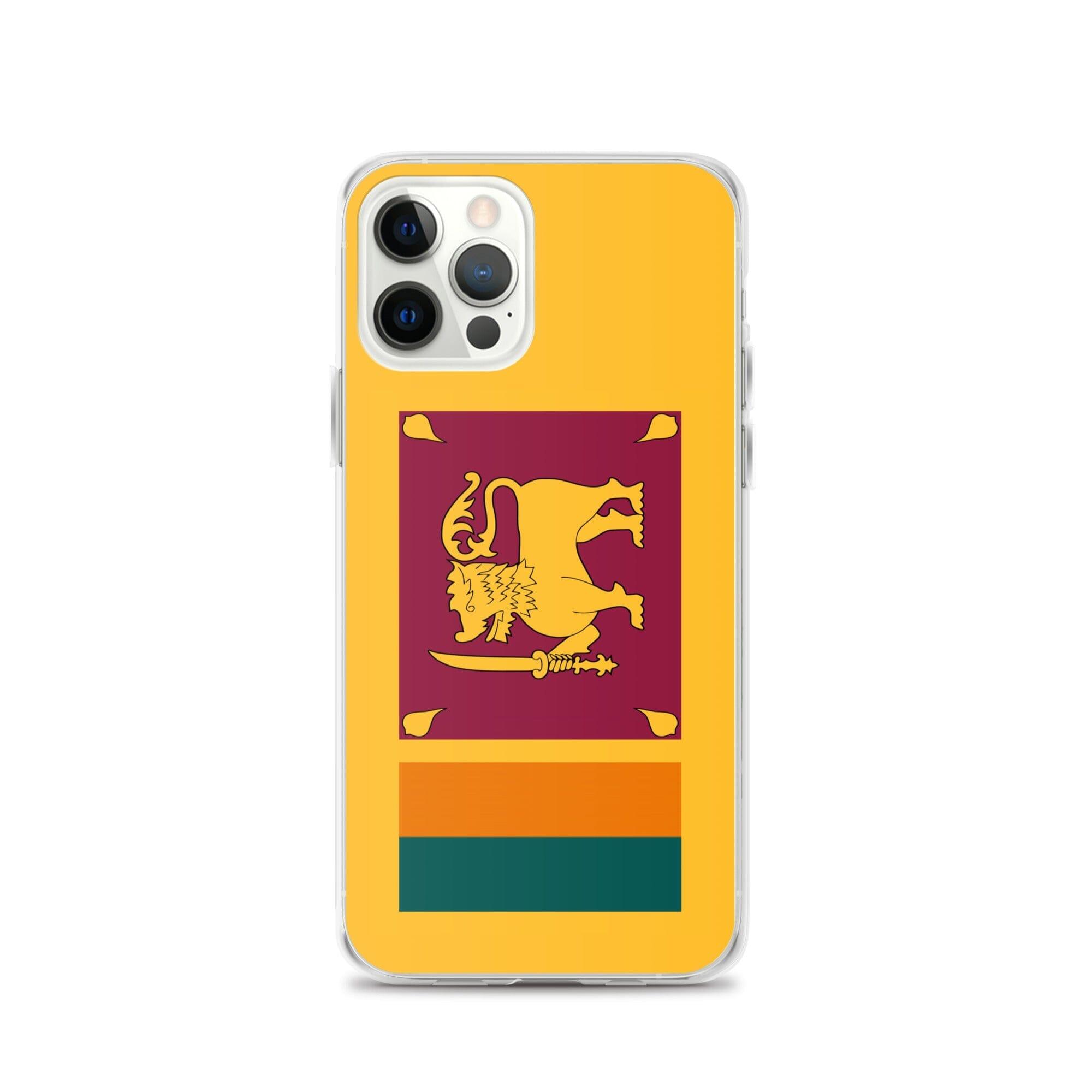 Coque de téléphone transparente avec le drapeau du Sri Lanka, offrant une protection pour iPhone.