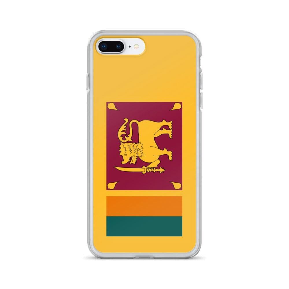 Coque de téléphone transparente avec le drapeau du Sri Lanka, offrant une protection pour iPhone.