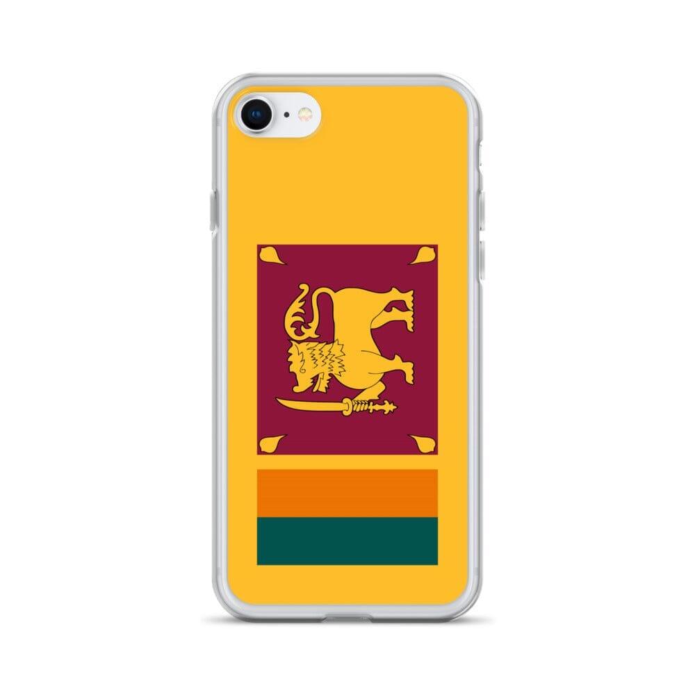 Coque de téléphone transparente avec le drapeau du Sri Lanka, offrant une protection pour iPhone.