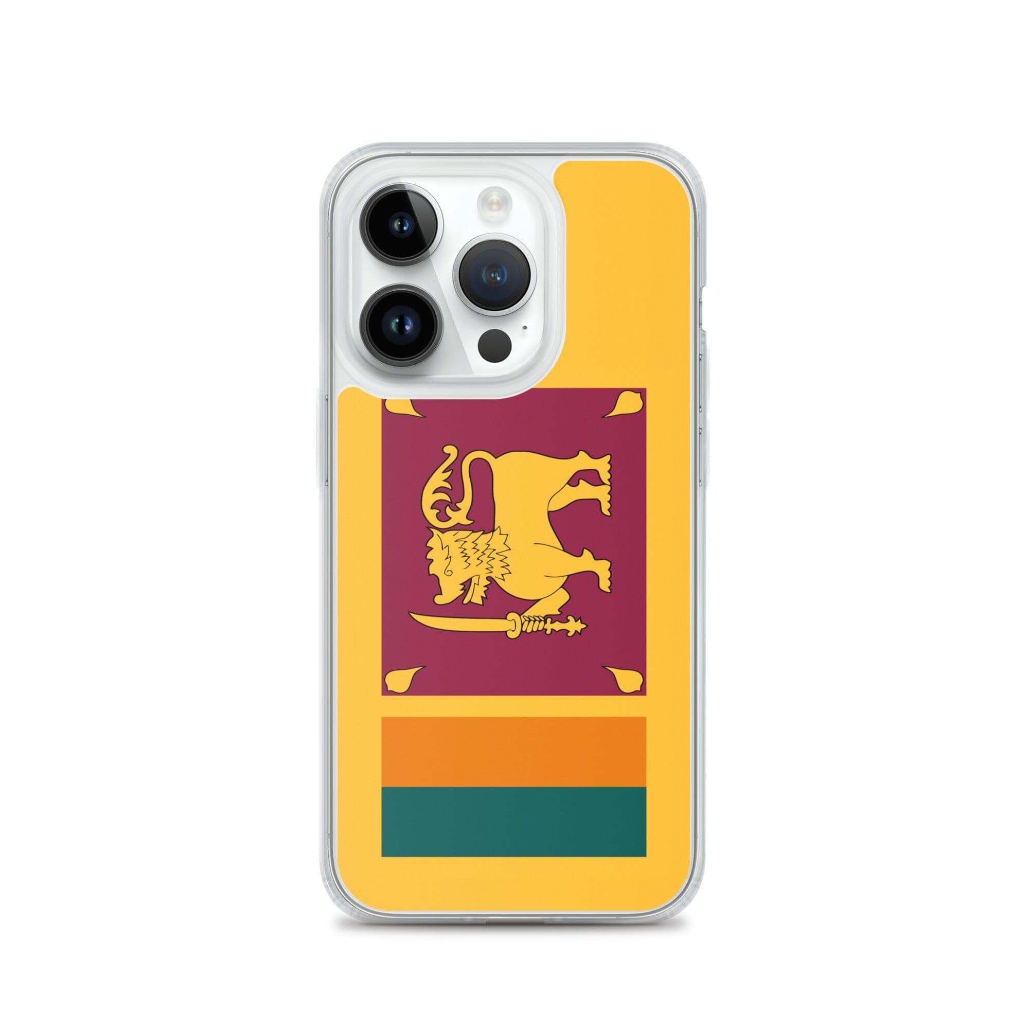 Coque de téléphone transparente avec le drapeau du Sri Lanka, offrant une protection pour iPhone.