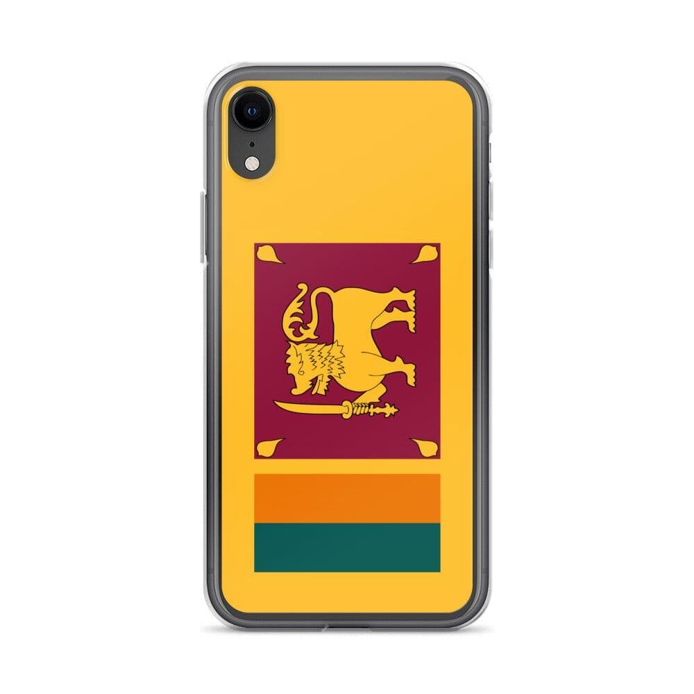 Coque de téléphone transparente avec le drapeau du Sri Lanka, offrant une protection pour iPhone.