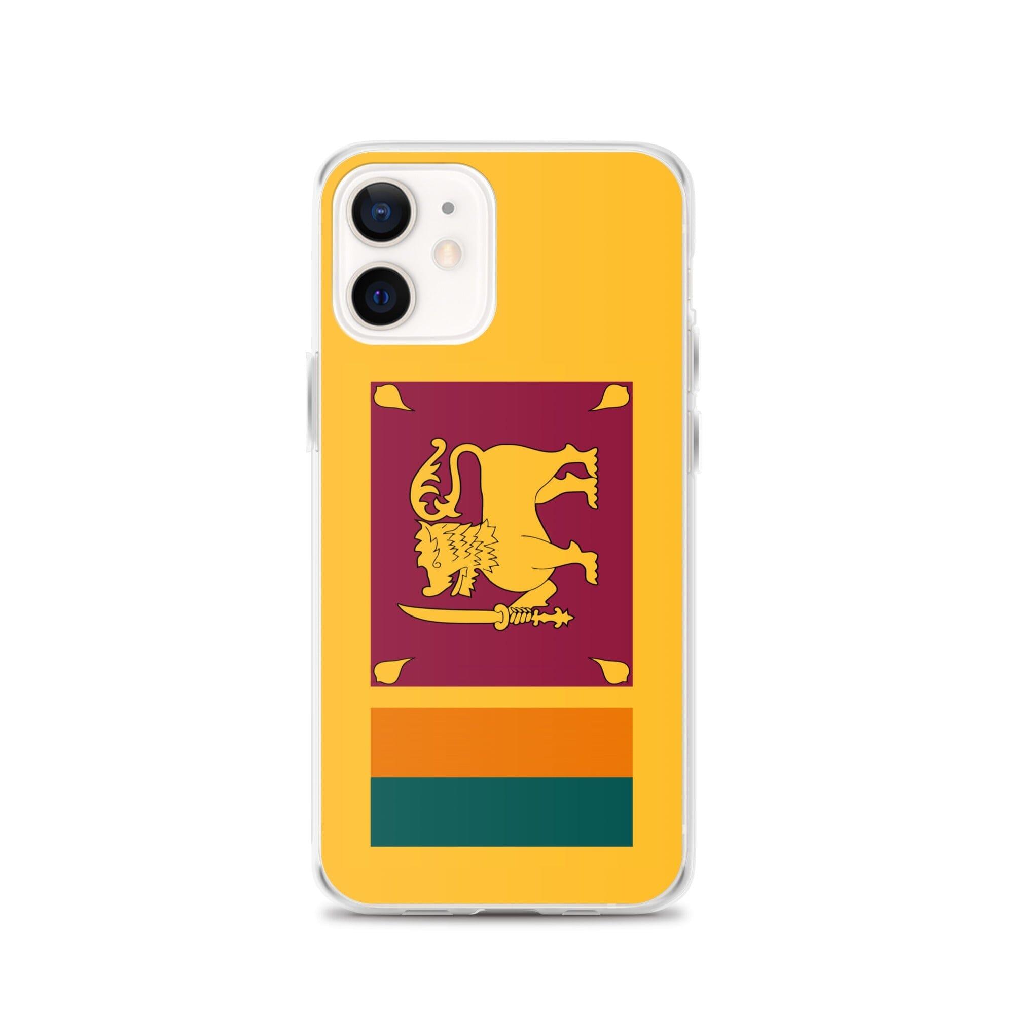 Coque de téléphone transparente avec le drapeau du Sri Lanka, offrant une protection pour iPhone.