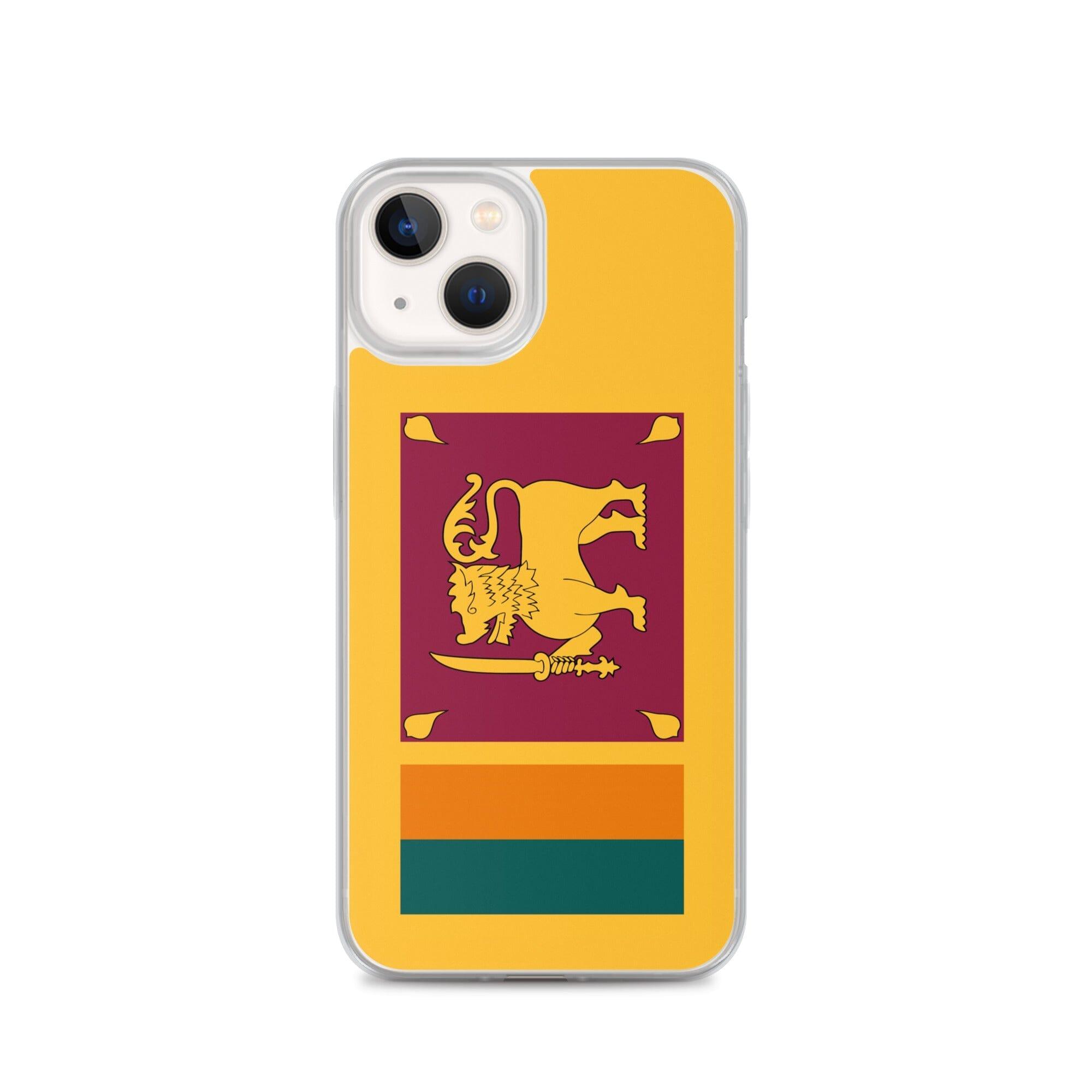 Coque de téléphone transparente avec le drapeau du Sri Lanka, offrant une protection pour iPhone.