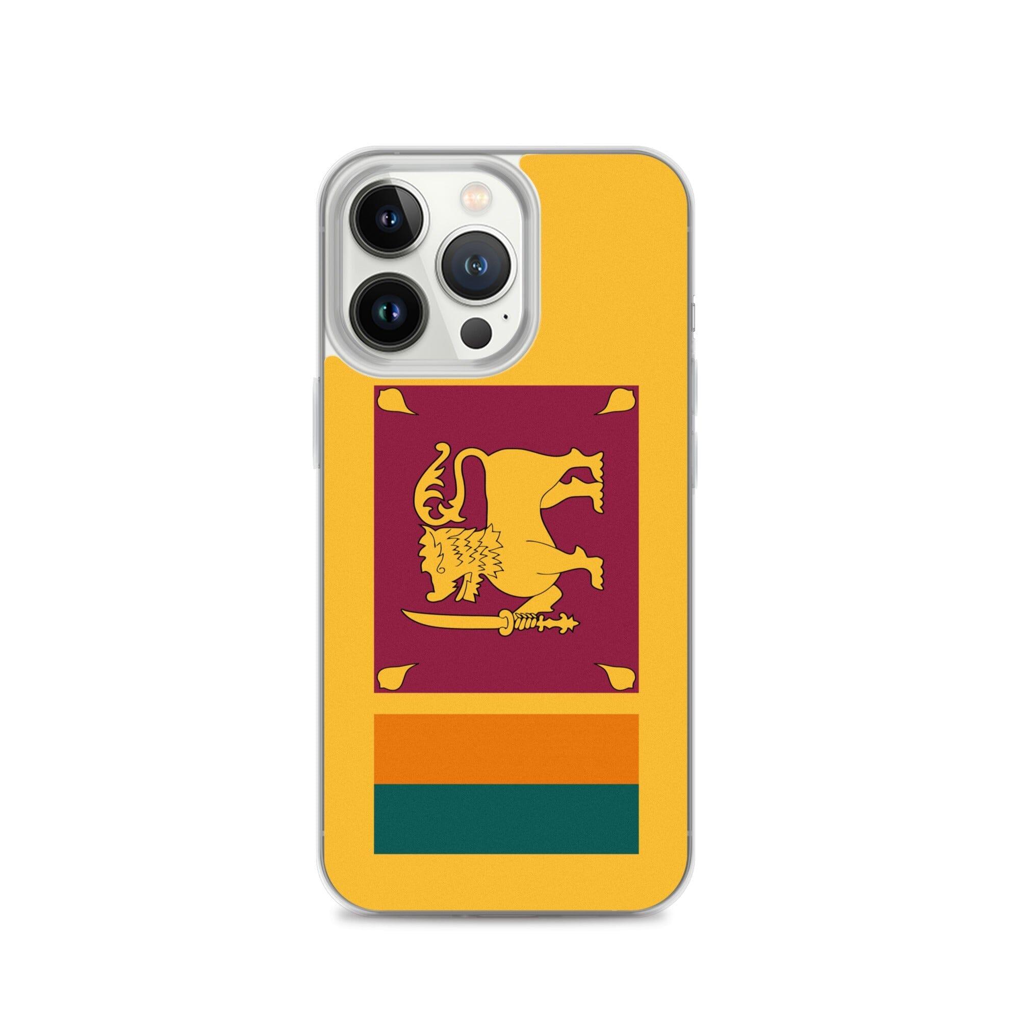 Coque de téléphone transparente avec le drapeau du Sri Lanka, offrant une protection pour iPhone.