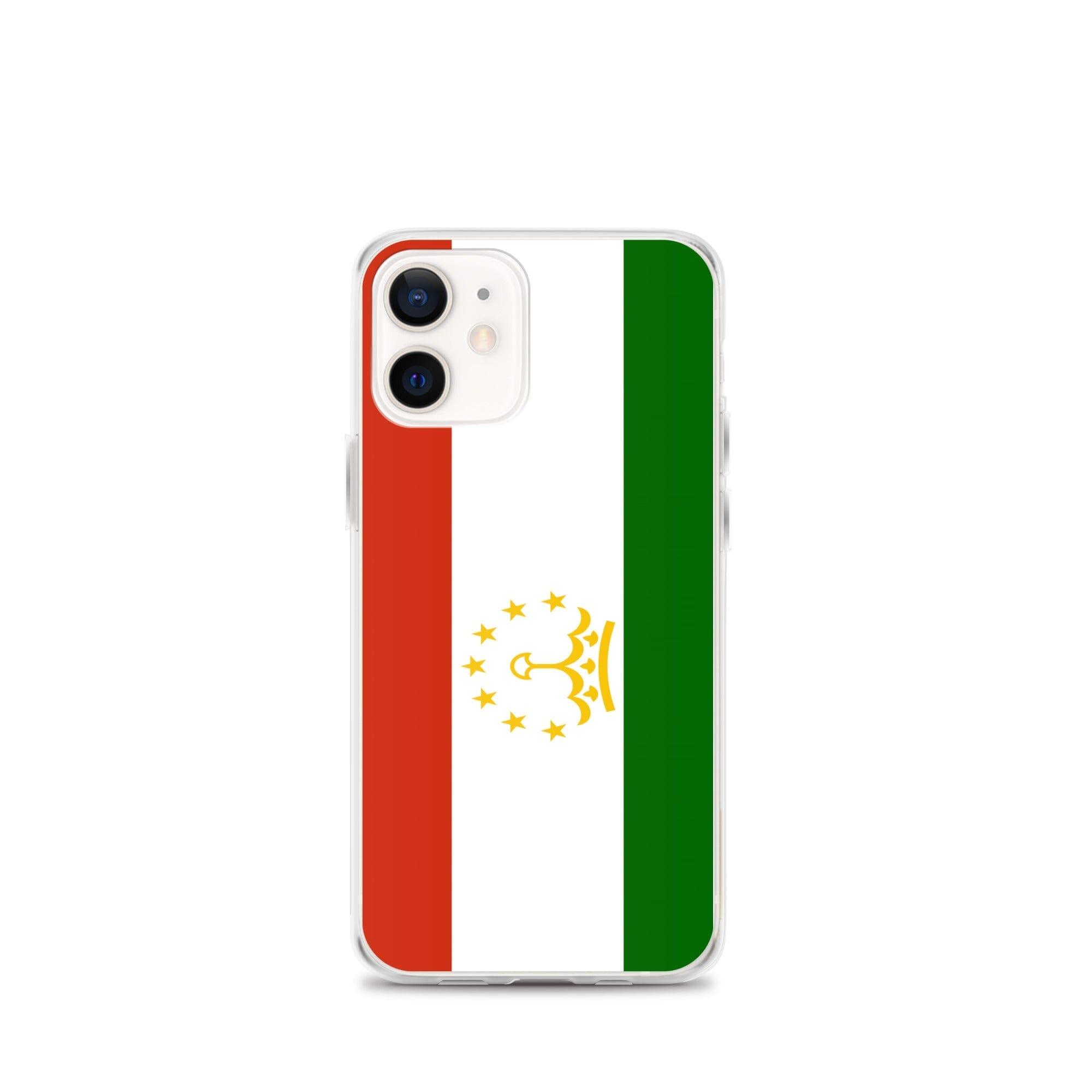 Coque de téléphone avec le drapeau du Tadjikistan, en plastique transparent et TPU, pour iPhone.