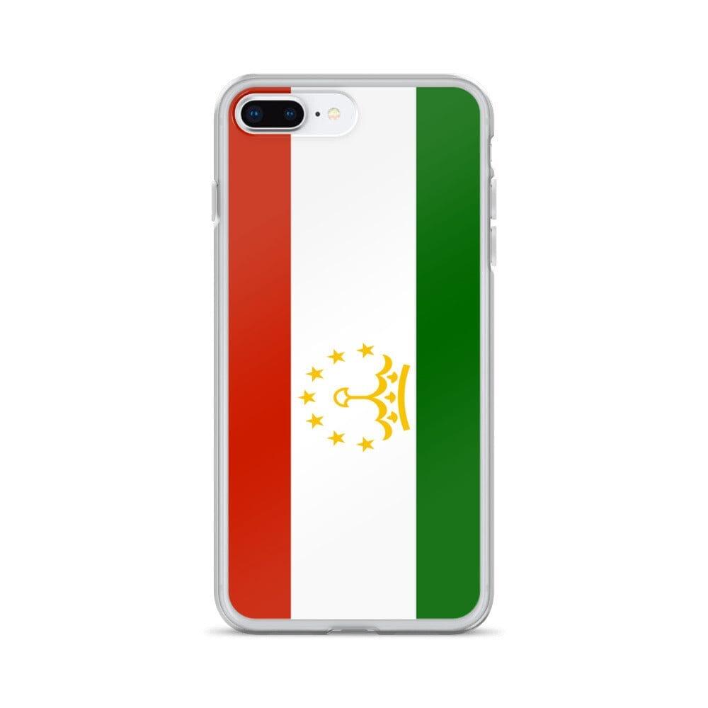 Coque de téléphone avec le drapeau du Tadjikistan, en plastique transparent et TPU, pour iPhone.