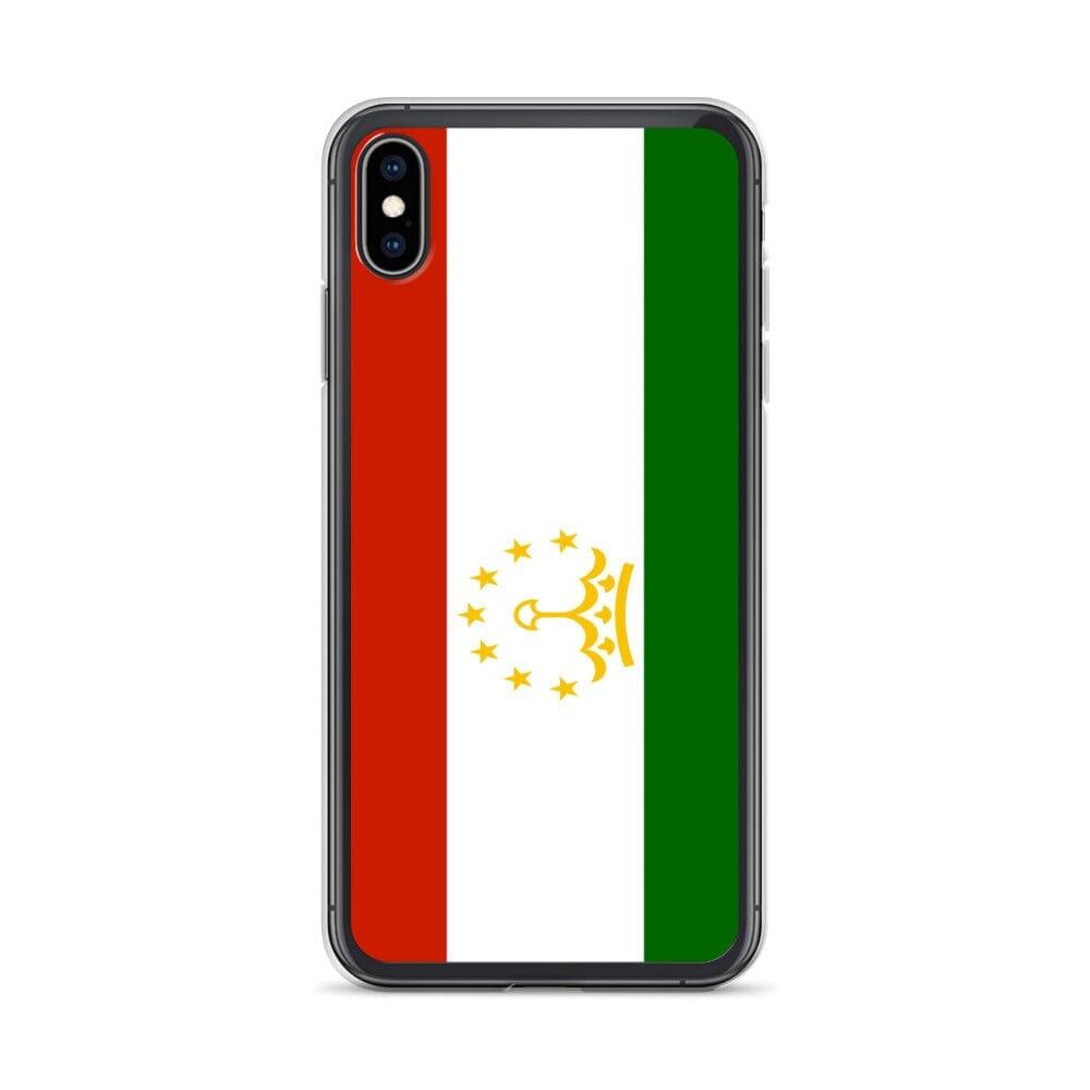 Coque de téléphone avec le drapeau du Tadjikistan, en plastique transparent et TPU, pour iPhone.