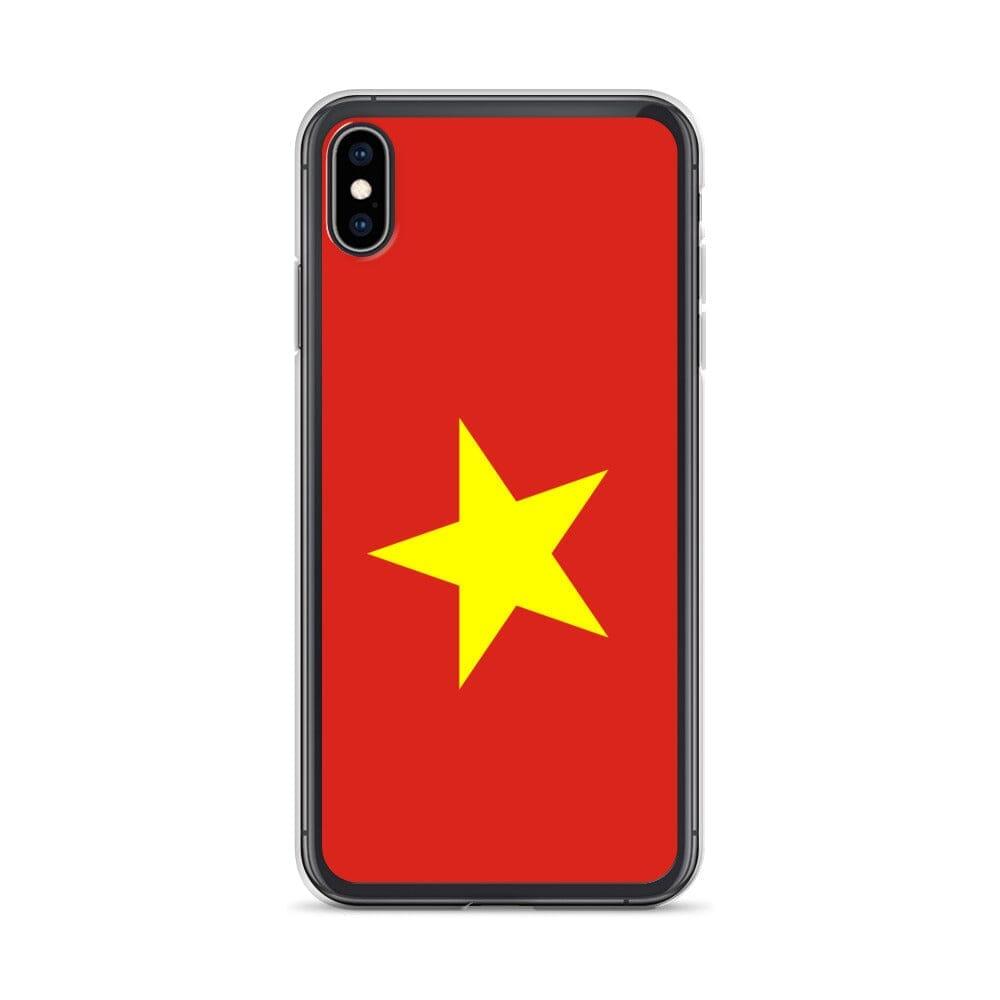 Coque de téléphone transparente avec le drapeau du Viêt Nam, offrant une protection pour iPhone.