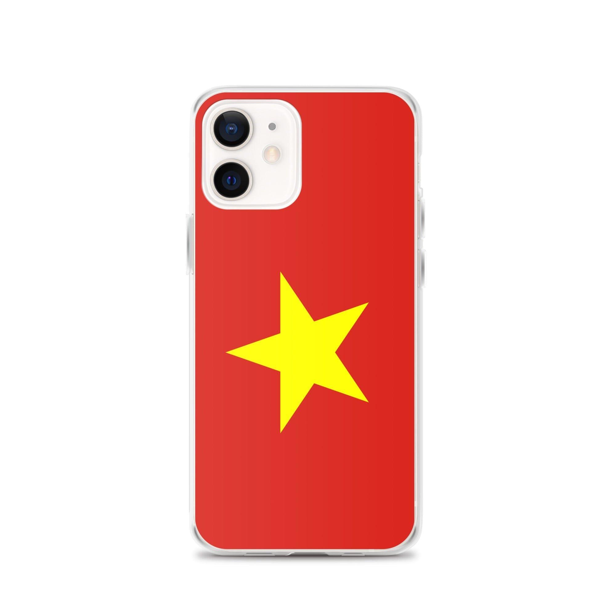 Coque de téléphone transparente avec le drapeau du Viêt Nam, offrant une protection pour iPhone.