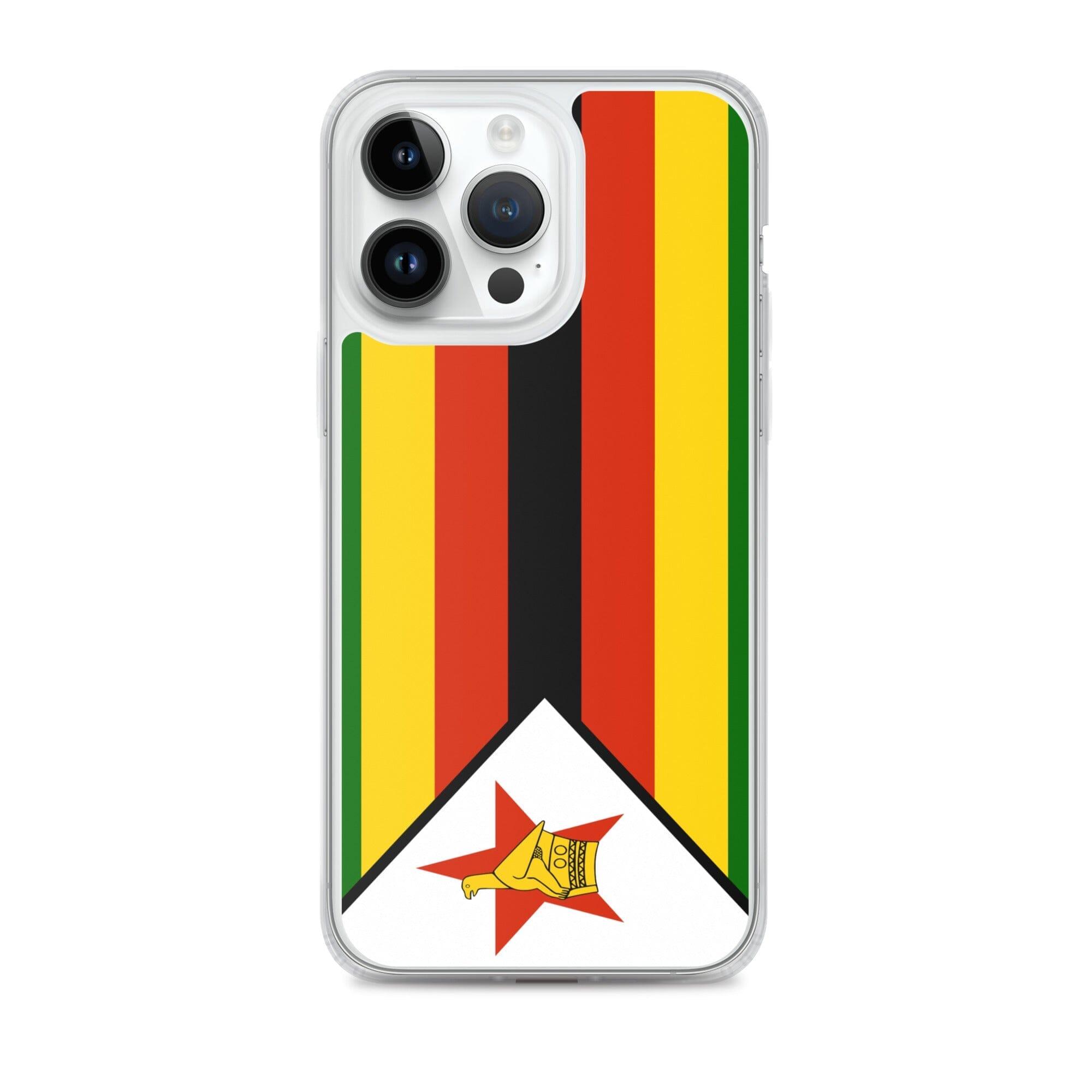 Coque de téléphone avec le drapeau du Zimbabwe, en plastique transparent et TPU, pour iPhone 6 à 14 Pro Max.