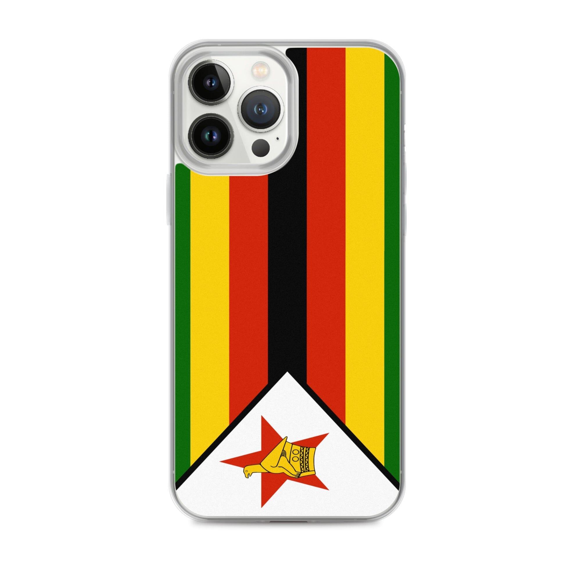 Coque de téléphone avec le drapeau du Zimbabwe, en plastique transparent et TPU, pour iPhone 6 à 14 Pro Max.