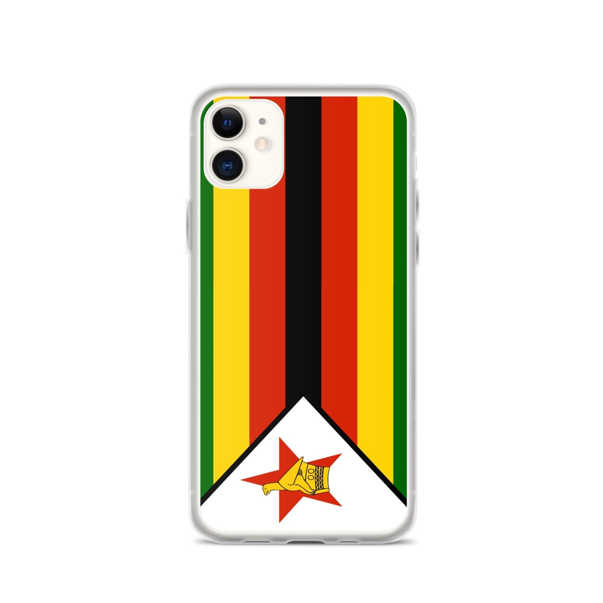 Coque de téléphone avec le drapeau du Zimbabwe, en plastique transparent et TPU, pour iPhone 6 à 14 Pro Max.