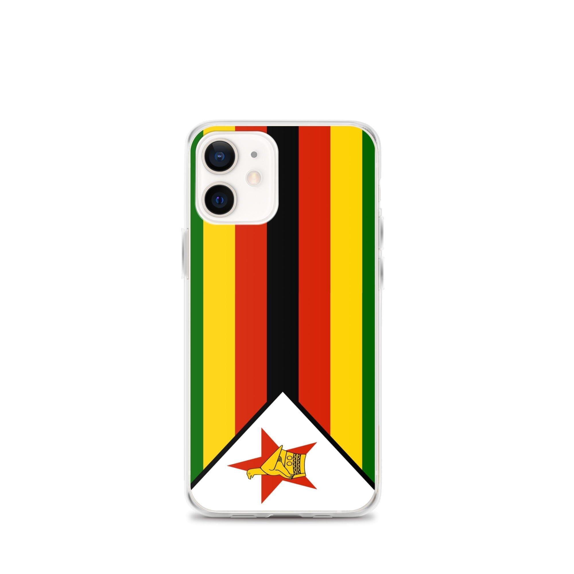 Coque de téléphone avec le drapeau du Zimbabwe, en plastique transparent et TPU, pour iPhone 6 à 14 Pro Max.