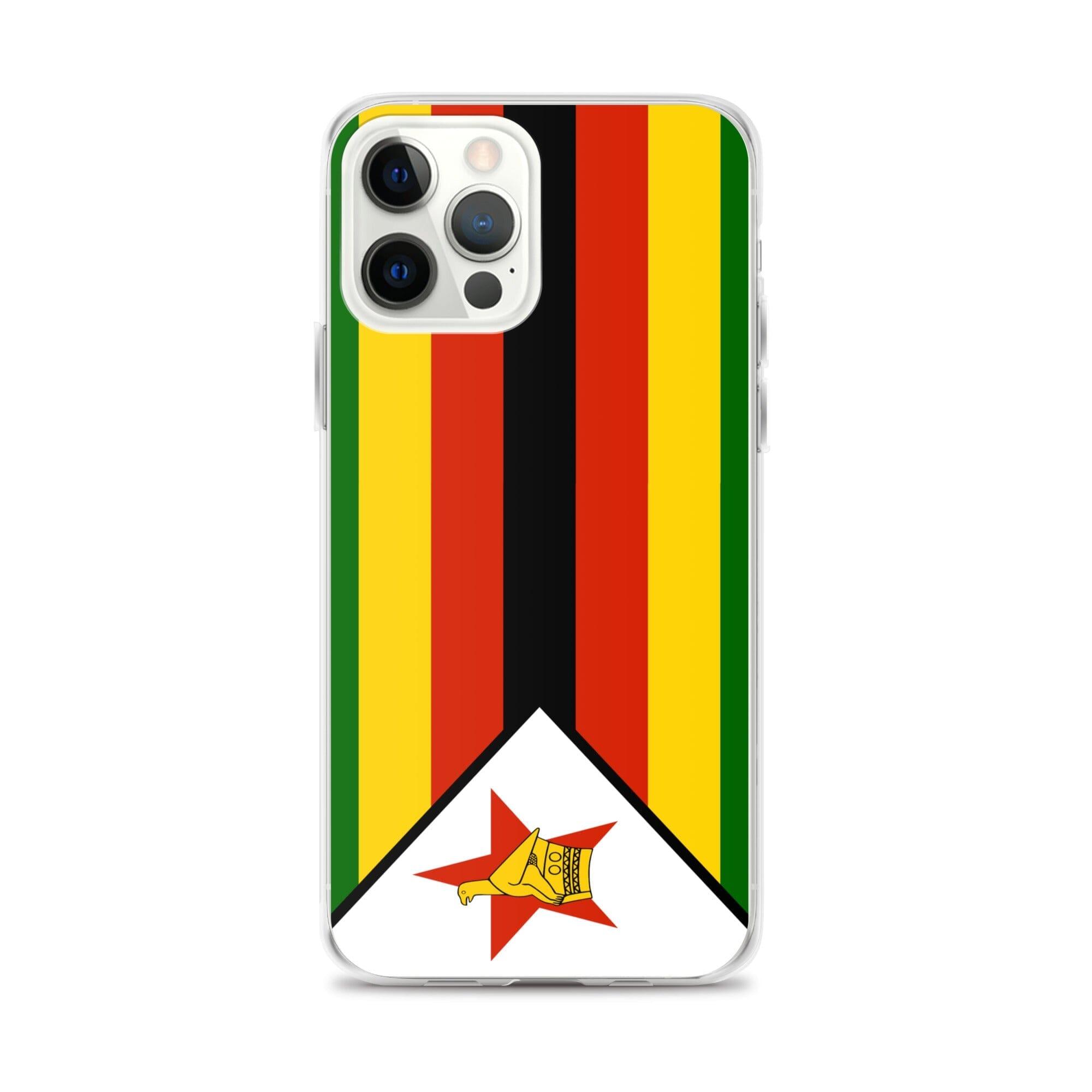 Coque de téléphone avec le drapeau du Zimbabwe, en plastique transparent et TPU, pour iPhone 6 à 14 Pro Max.