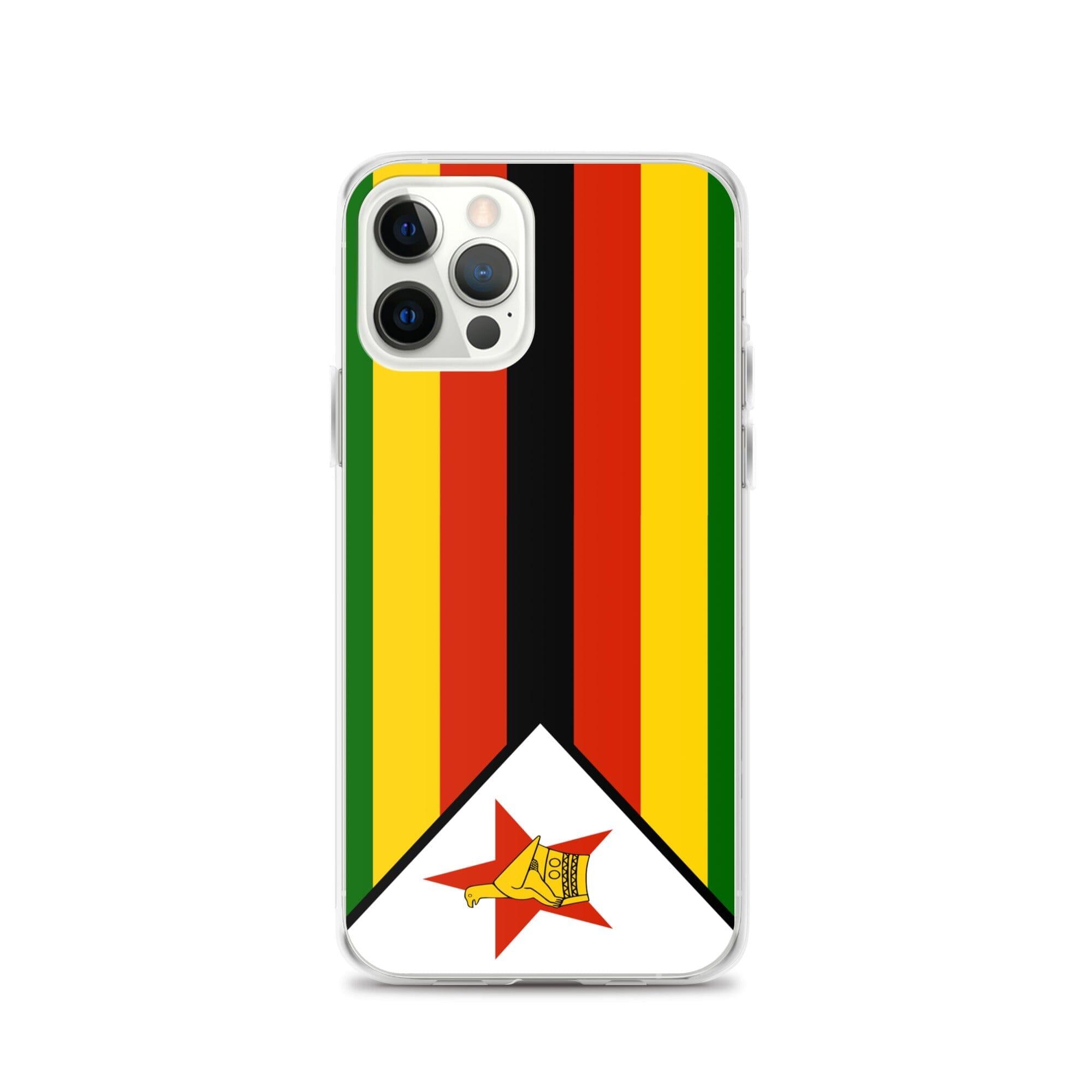 Coque de téléphone avec le drapeau du Zimbabwe, en plastique transparent et TPU, pour iPhone 6 à 14 Pro Max.