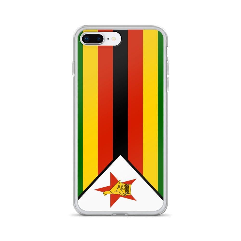 Coque de téléphone avec le drapeau du Zimbabwe, en plastique transparent et TPU, pour iPhone 6 à 14 Pro Max.