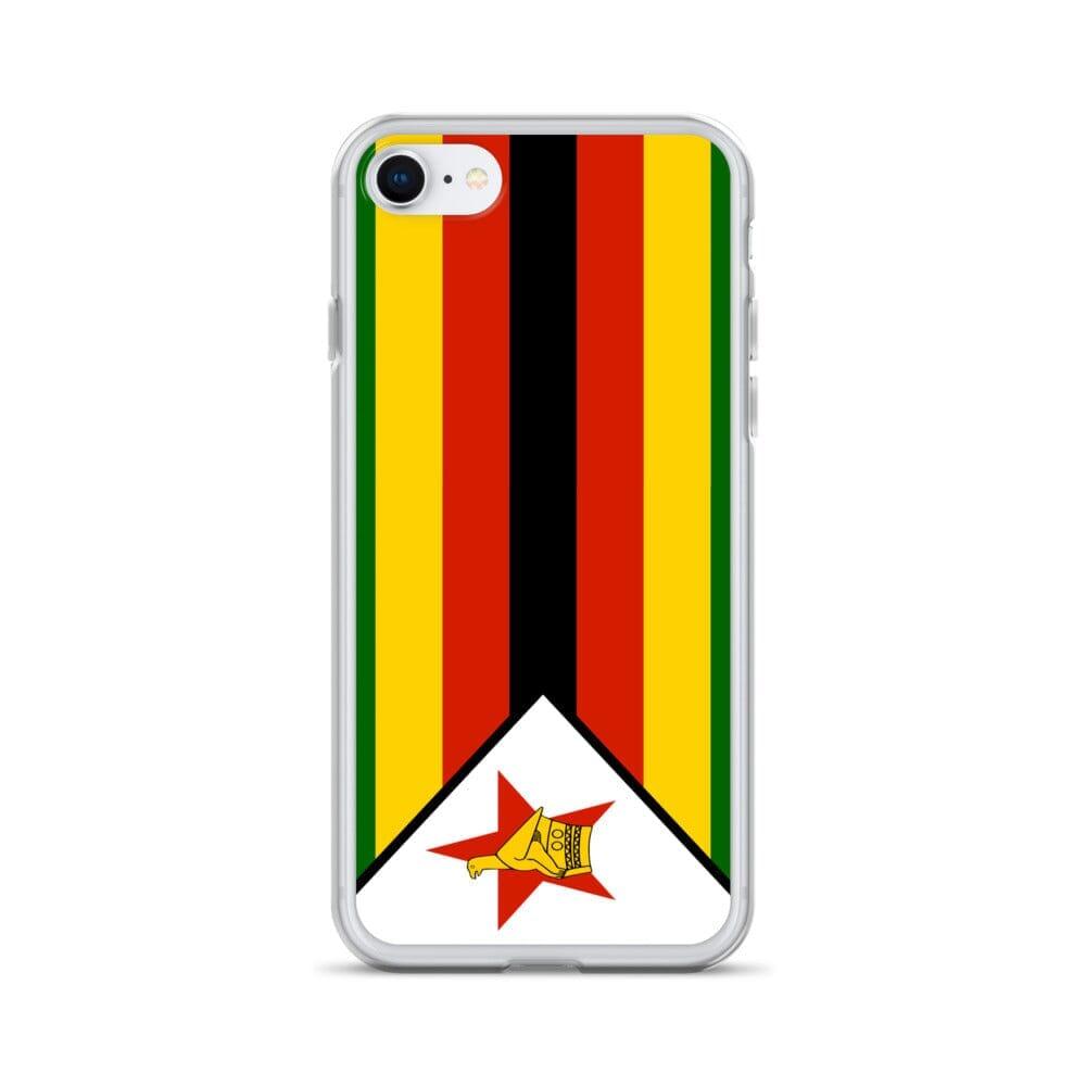 Coque de téléphone avec le drapeau du Zimbabwe, en plastique transparent et TPU, pour iPhone 6 à 14 Pro Max.