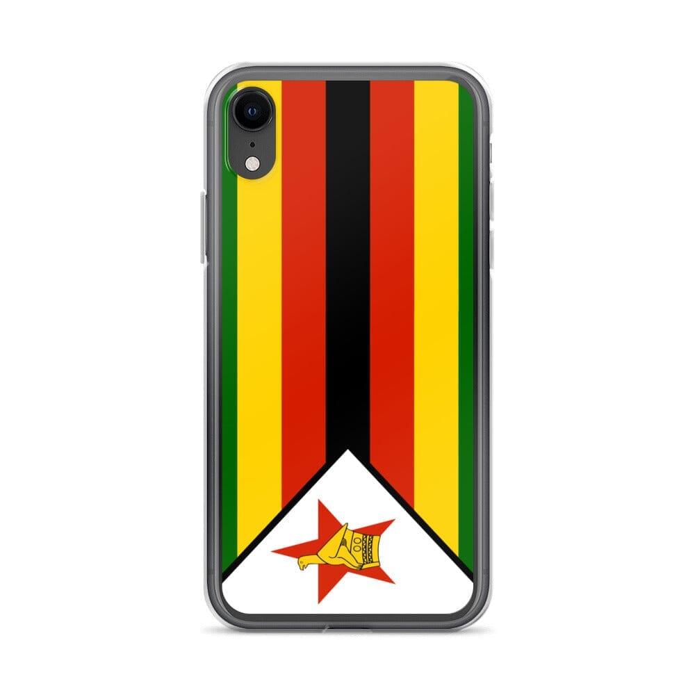 Coque de téléphone avec le drapeau du Zimbabwe, en plastique transparent et TPU, pour iPhone 6 à 14 Pro Max.