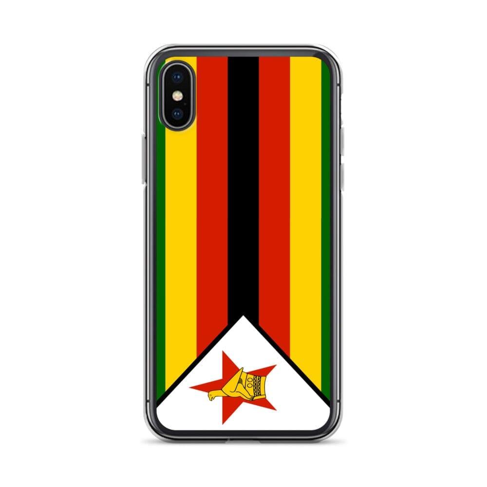 Coque de téléphone avec le drapeau du Zimbabwe, en plastique transparent et TPU, pour iPhone 6 à 14 Pro Max.