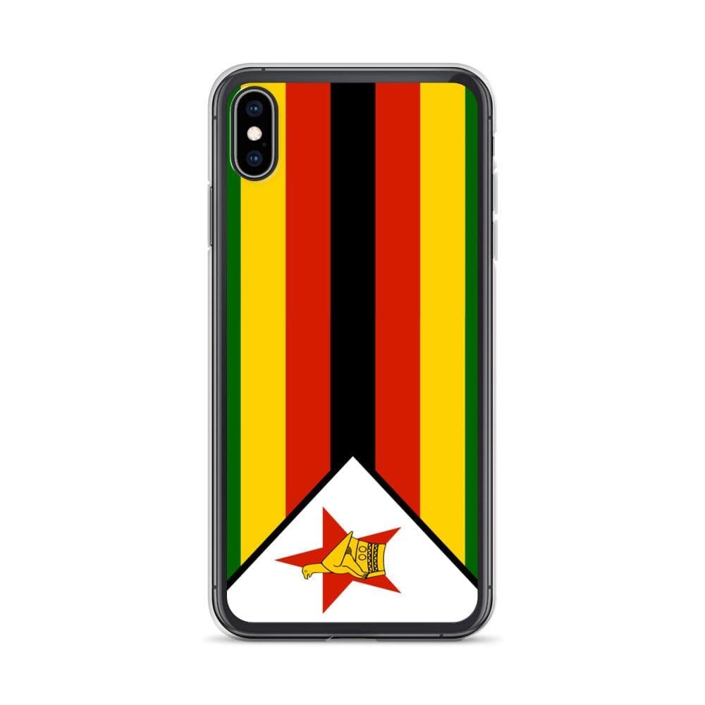 Coque de téléphone avec le drapeau du Zimbabwe, en plastique transparent et TPU, pour iPhone 6 à 14 Pro Max.